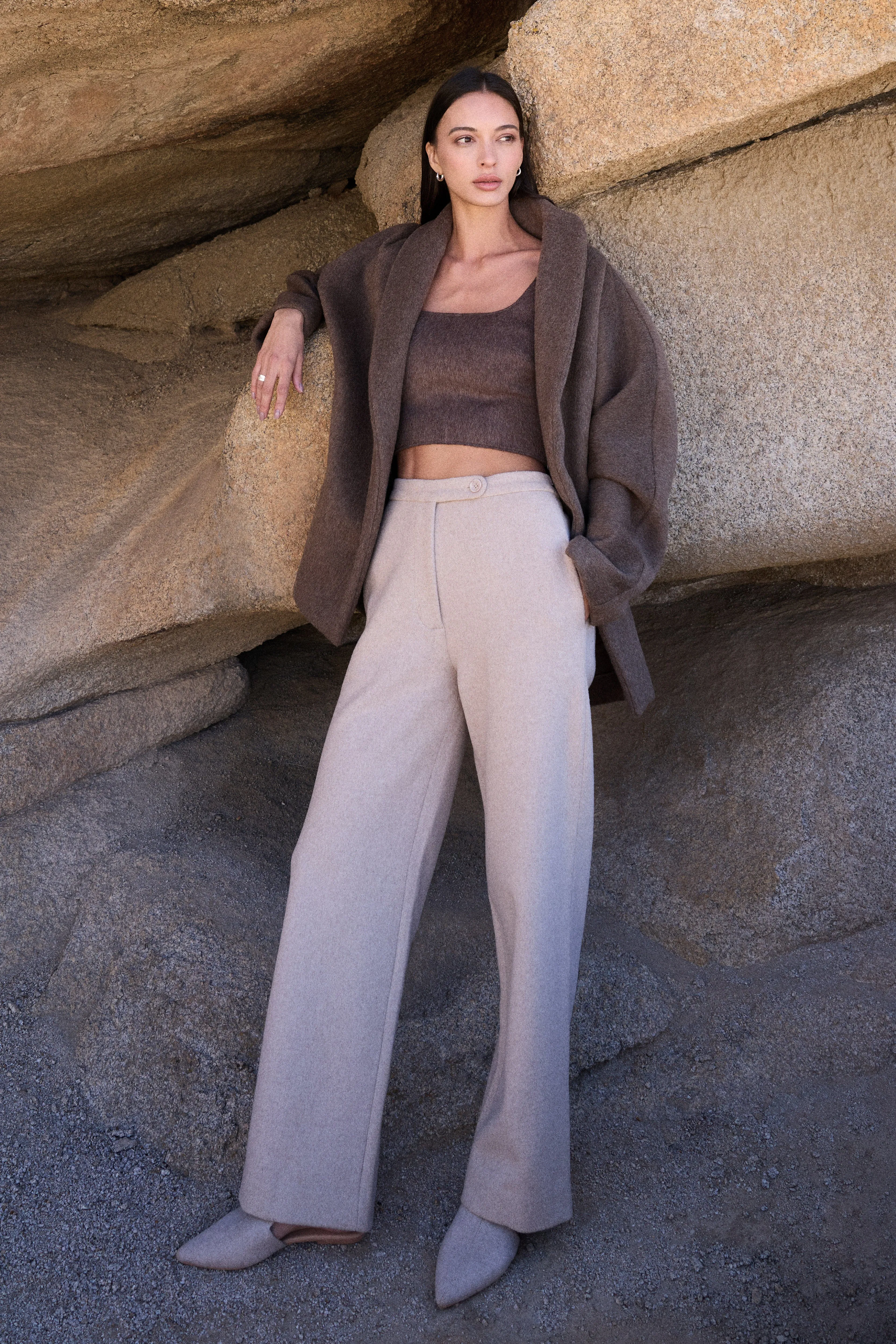100% Merino Wool Bandeau Top (Bark)