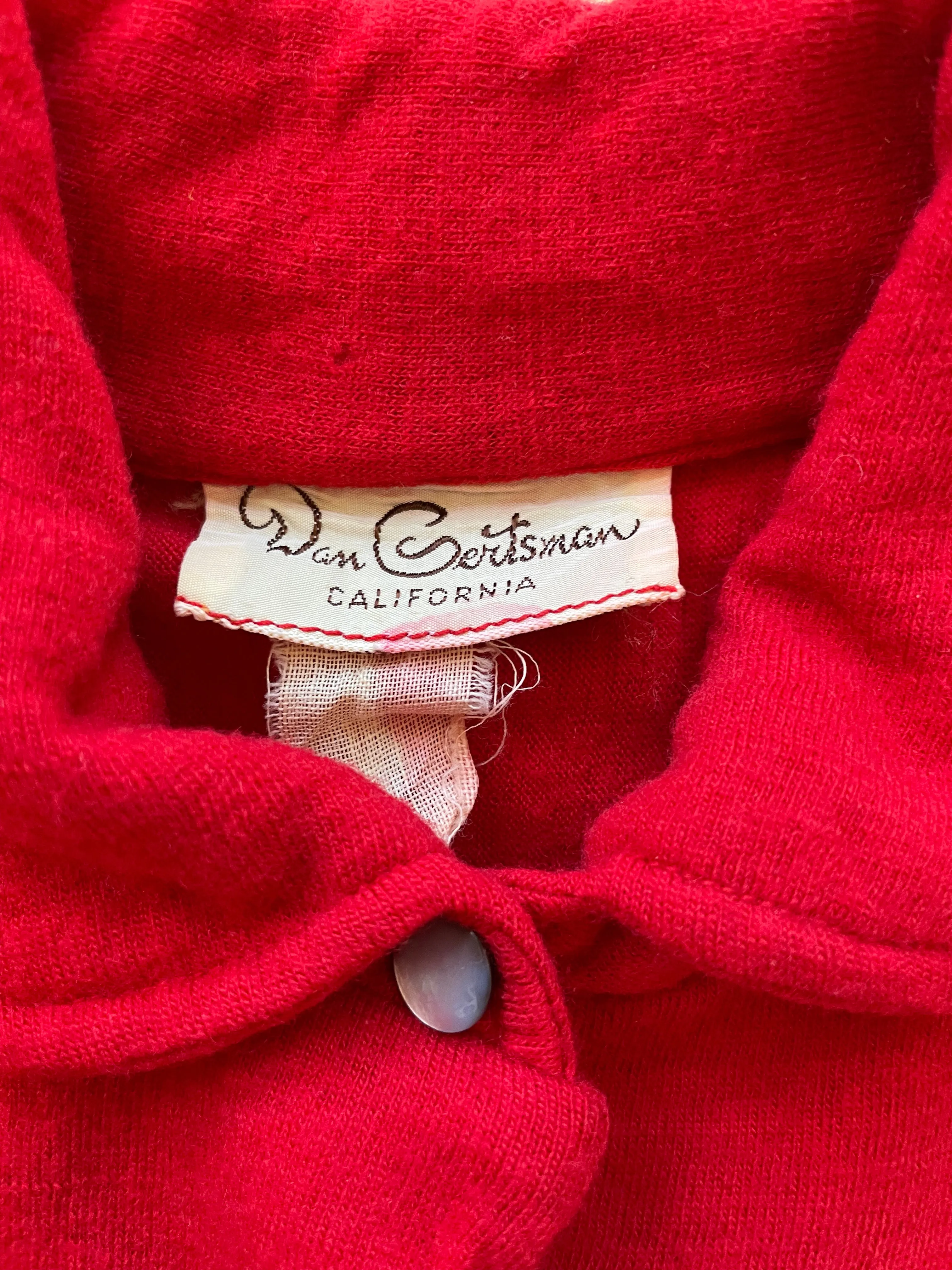 1950s Wool Knit Button Front Peplum Cardigan