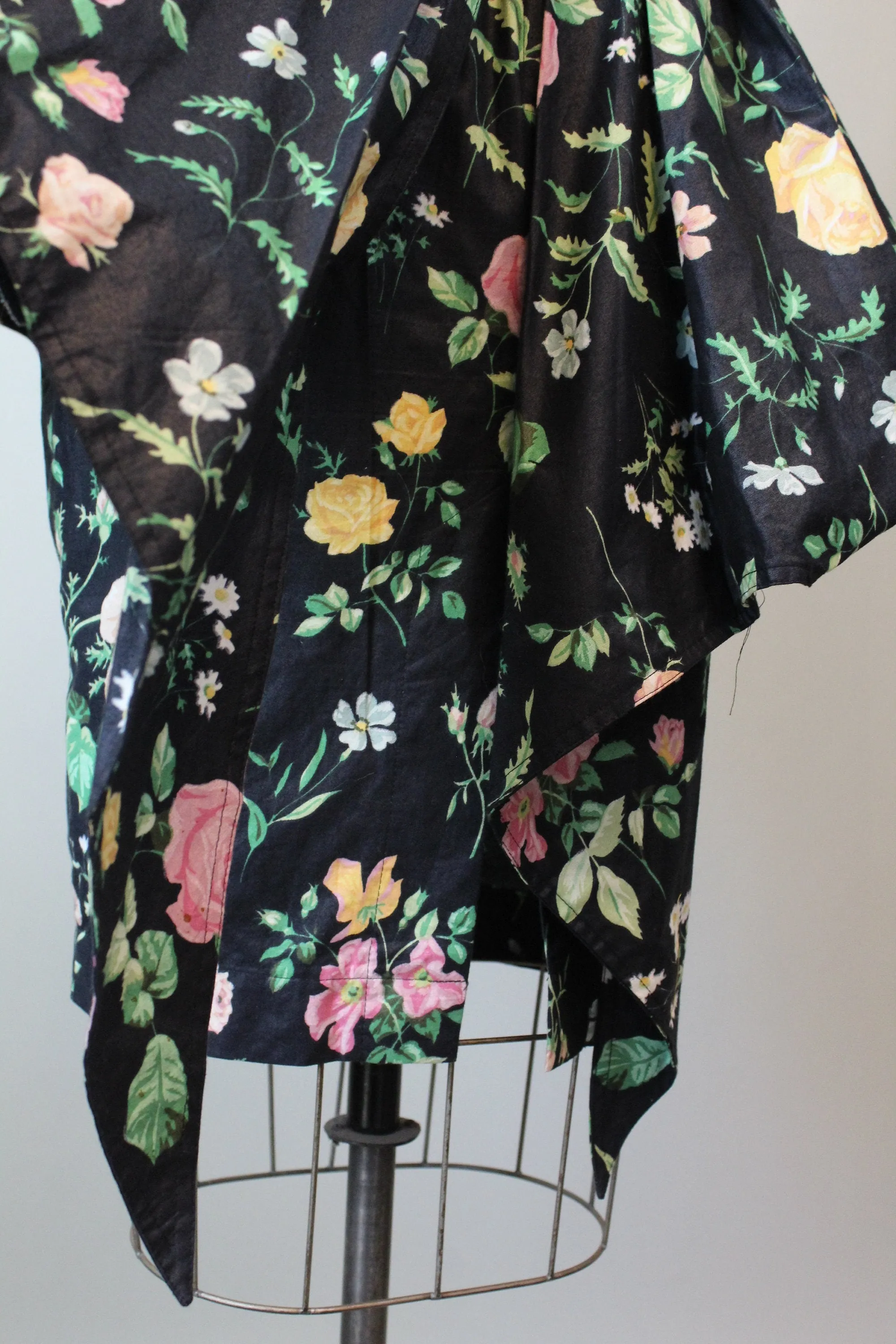 1980s KAREN ALEXANDER open back ROSE print small medium |  new spring