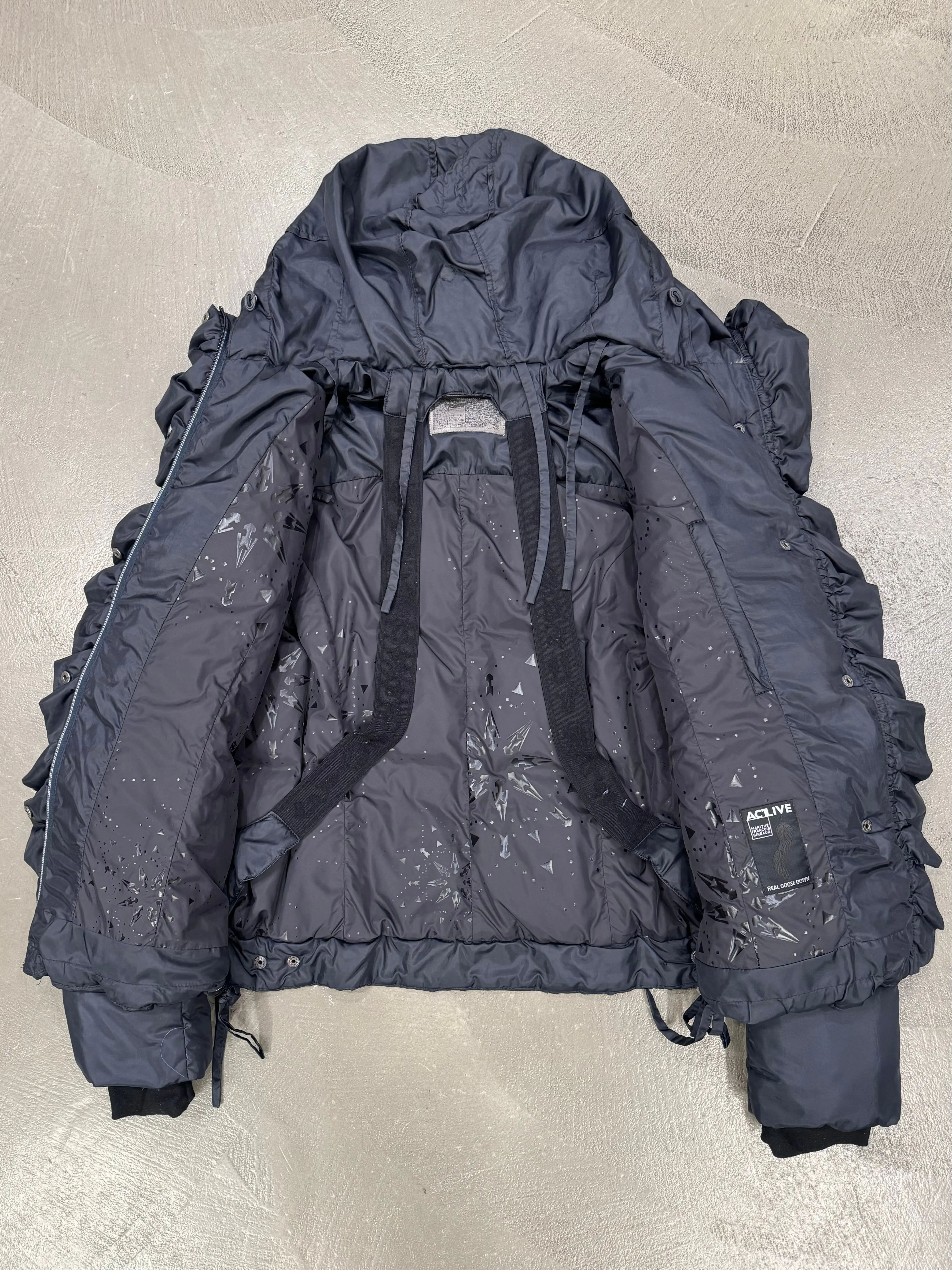 2000s Marithe Francois Girbaud backpack straps puffer jacket