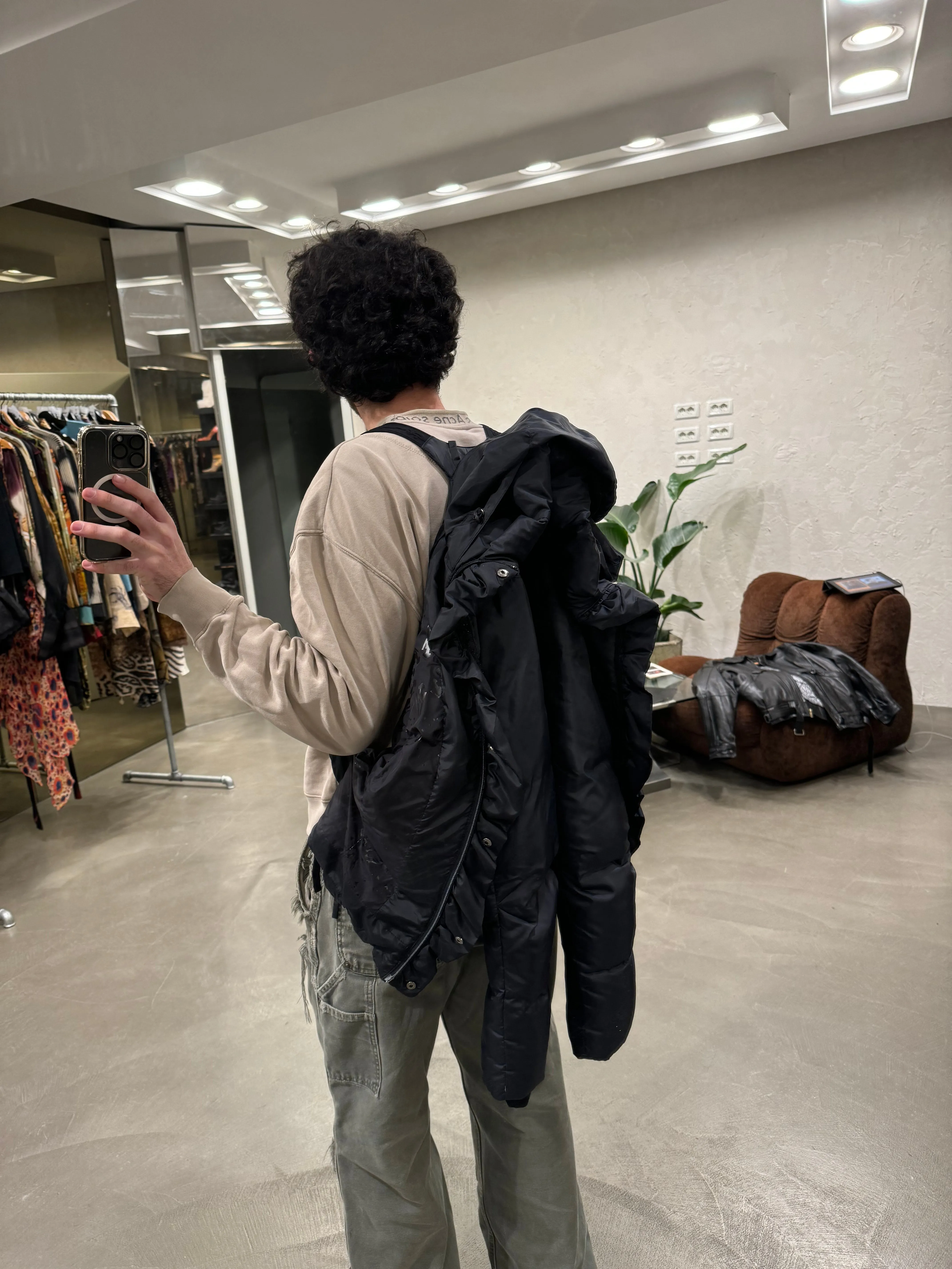 2000s Marithe Francois Girbaud backpack straps puffer jacket