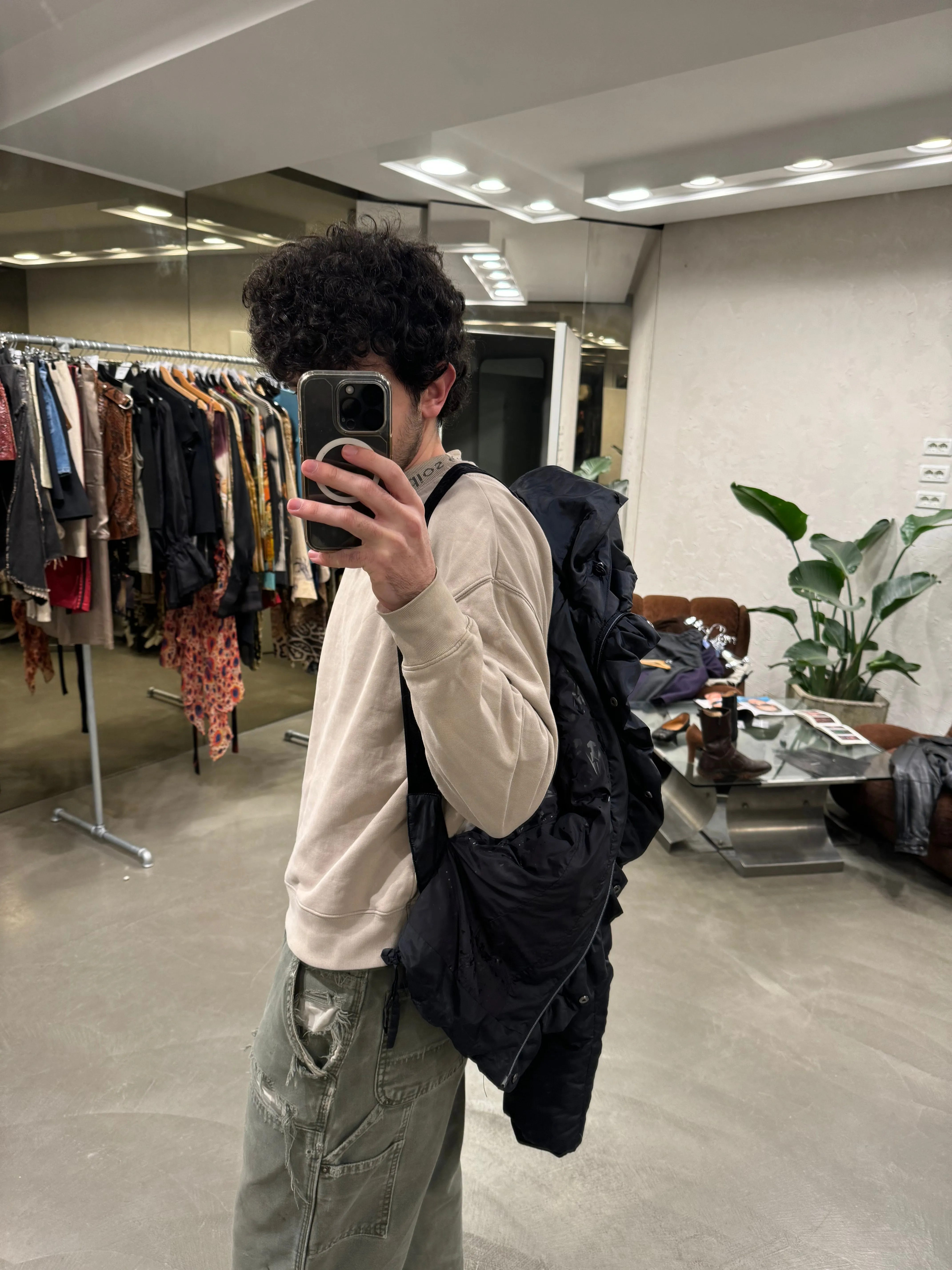 2000s Marithe Francois Girbaud backpack straps puffer jacket