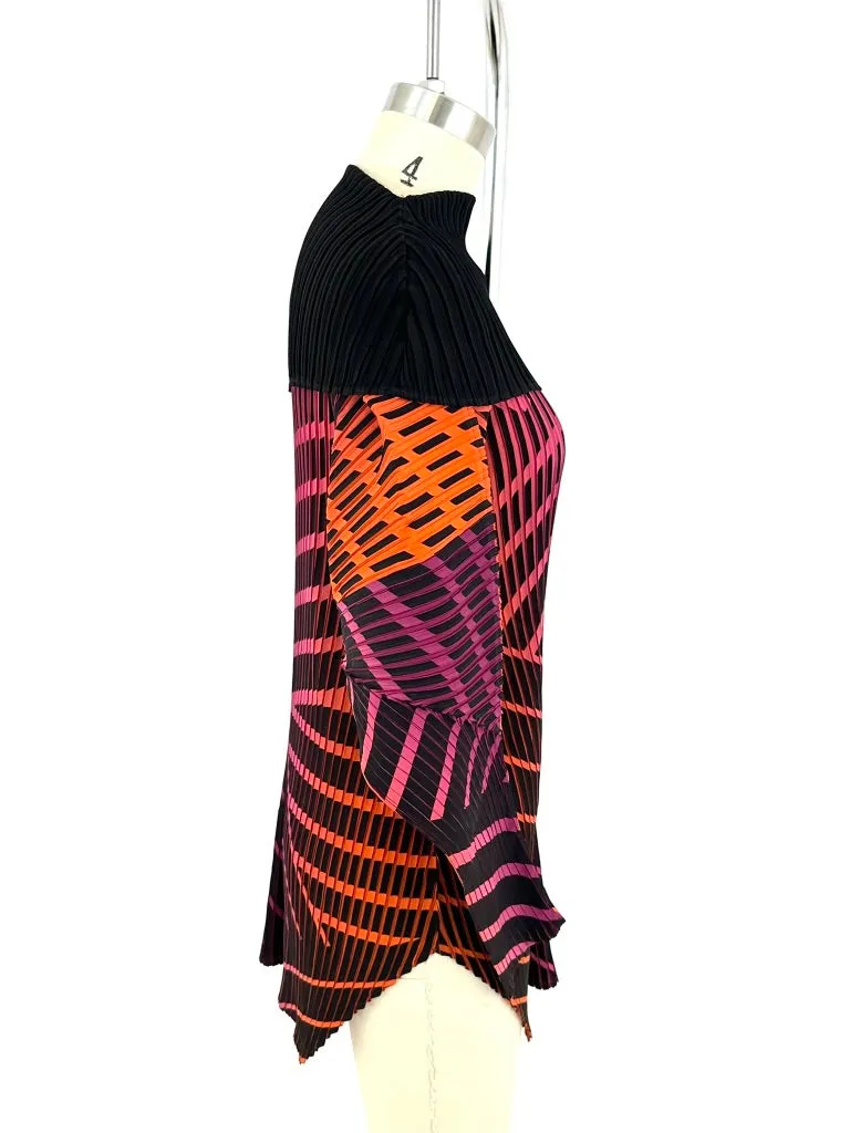 2015 Runway Issey Miyake Plissé Printed Tunic