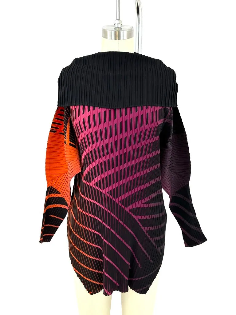 2015 Runway Issey Miyake Plissé Printed Tunic