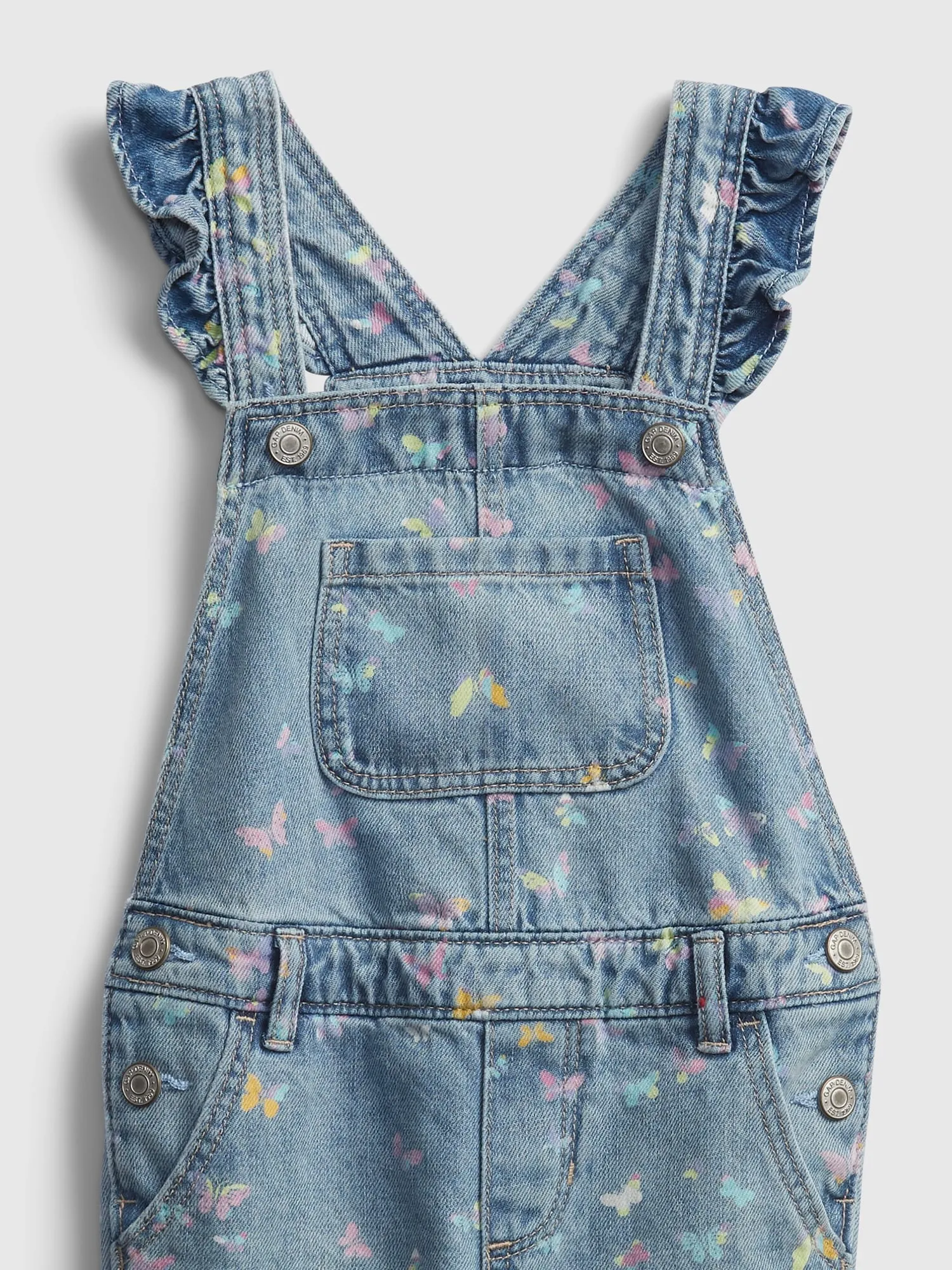 [2y] Gap Baby Denim Overalls - butterflies