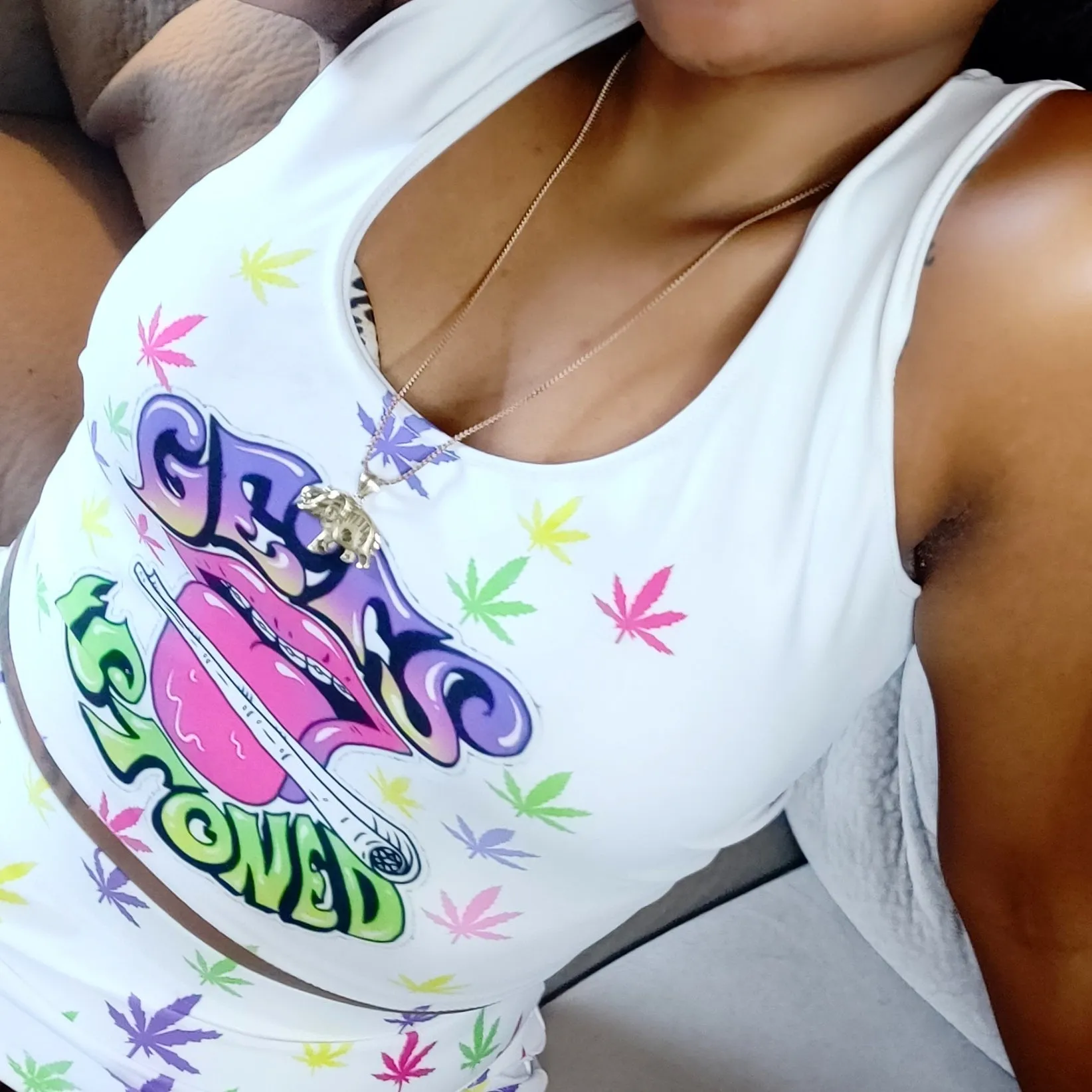 420 Gets Stoned Fitted Crop Top