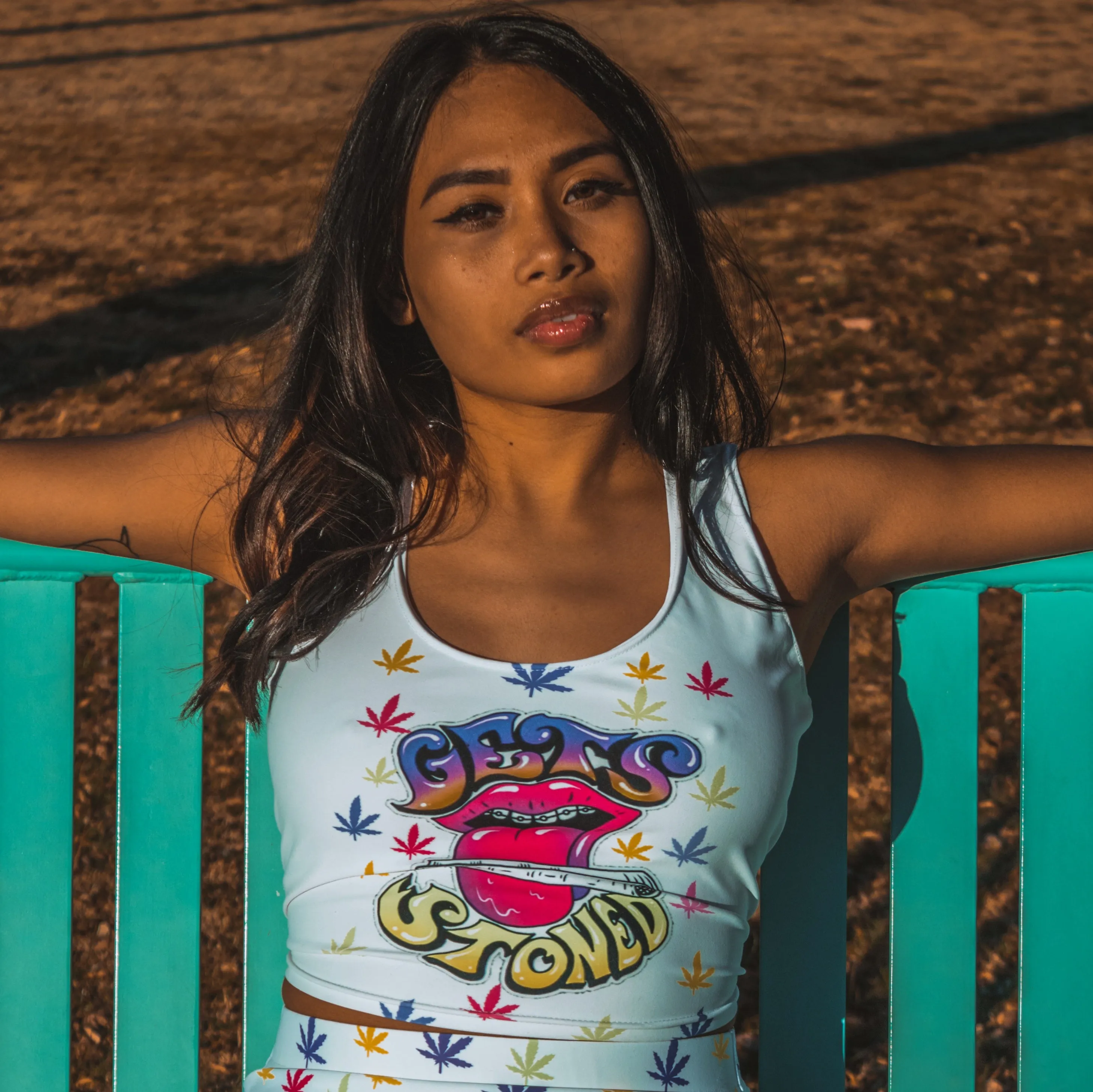 420 Gets Stoned Fitted Crop Top