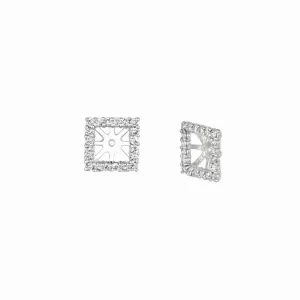 4MM SQUARE DIAMOND EARRING JACKETS 14K GOLD (0.5 CTW)