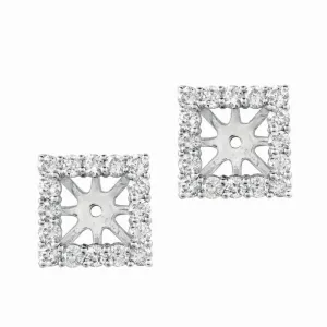 4MM SQUARE DIAMOND EARRING JACKETS 14K GOLD (0.91 CTW)
