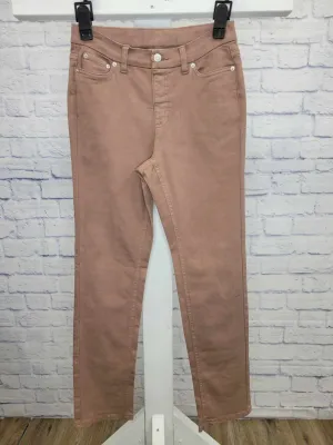 4R MAPLE BRW A470229 Denim & Co. Easy Stretch Color Regular Straight-Leg Jeans