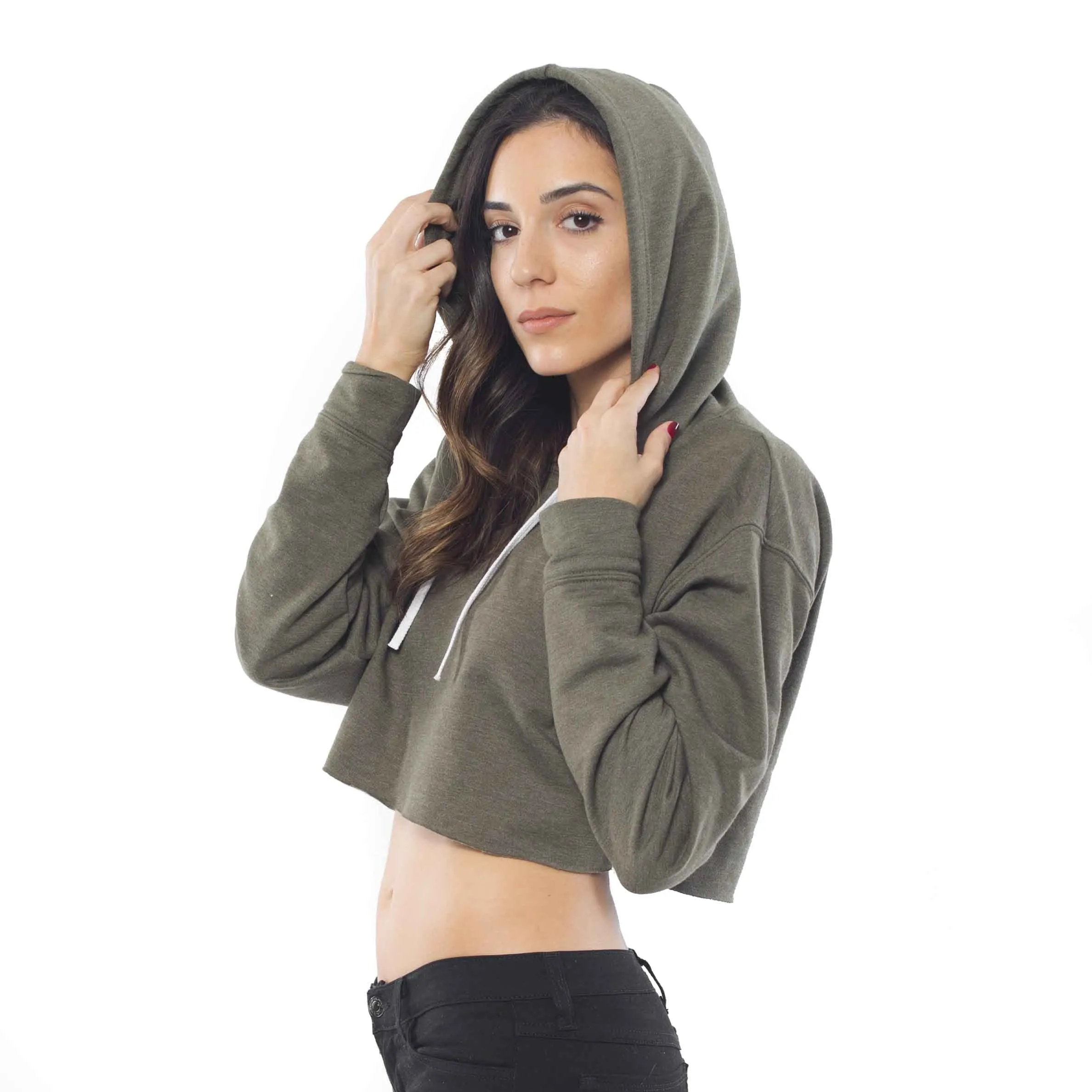 6036 - Women's Cropped Fleece Hoodie