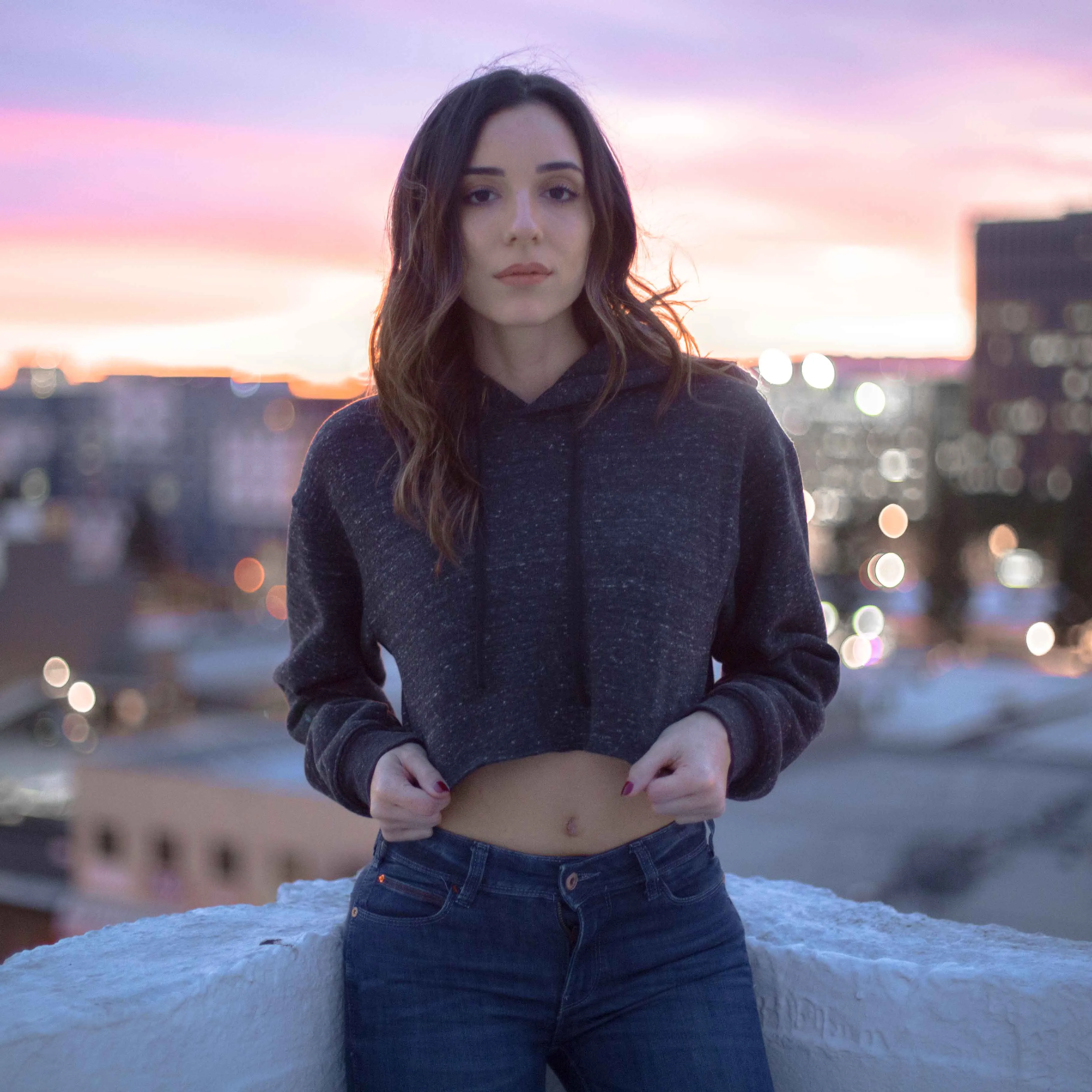 6036 - Women's Cropped Fleece Hoodie