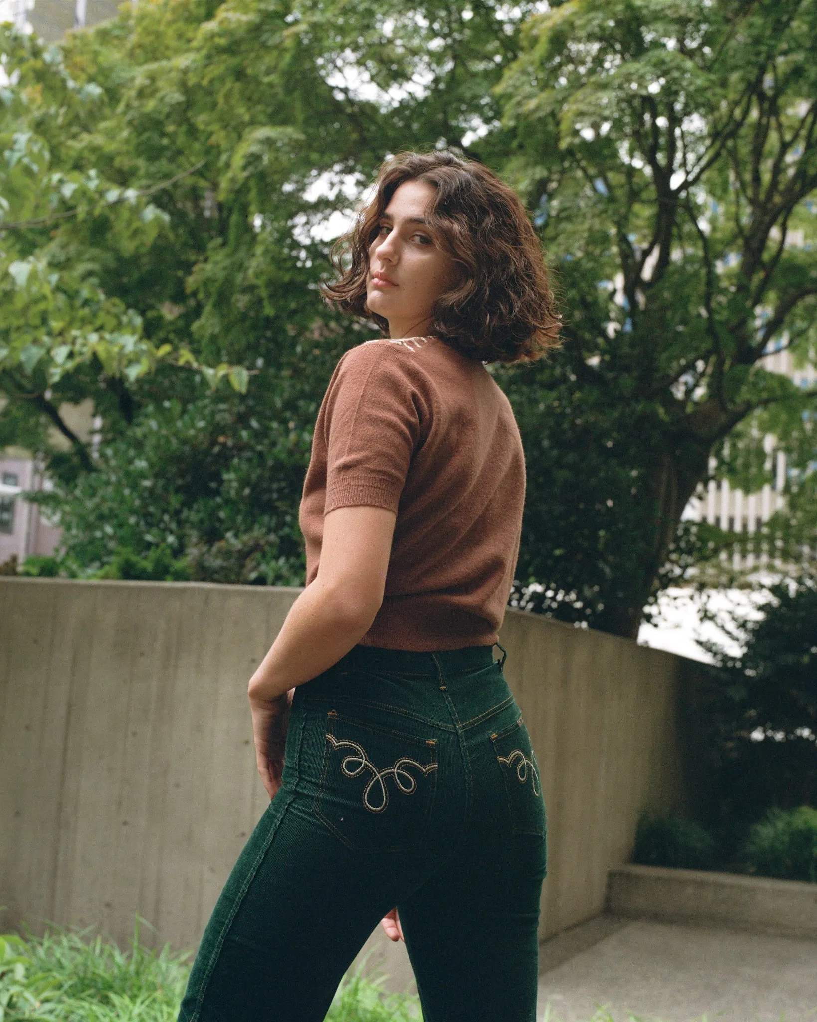 70s Green Corduroy Pants