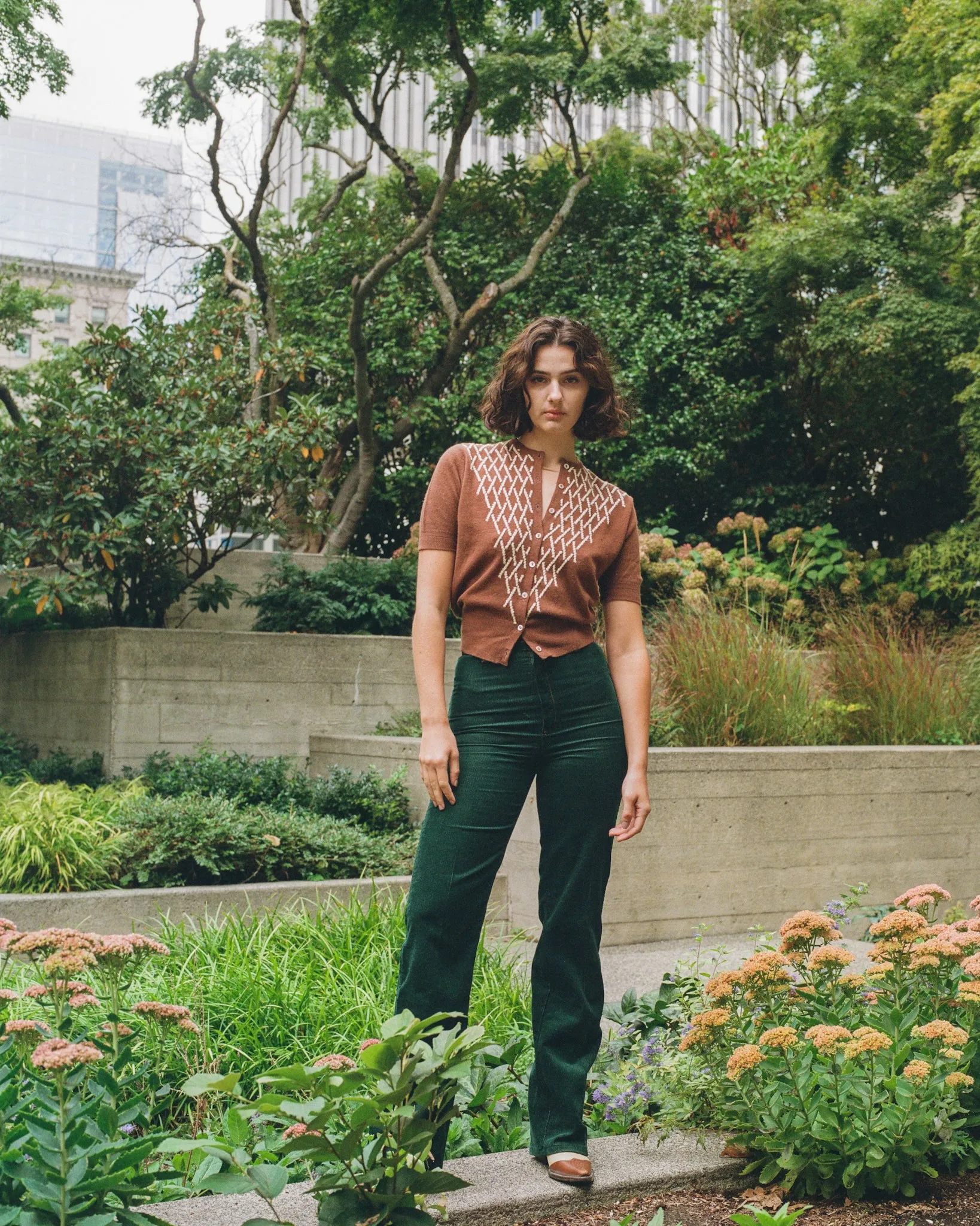 70s Green Corduroy Pants