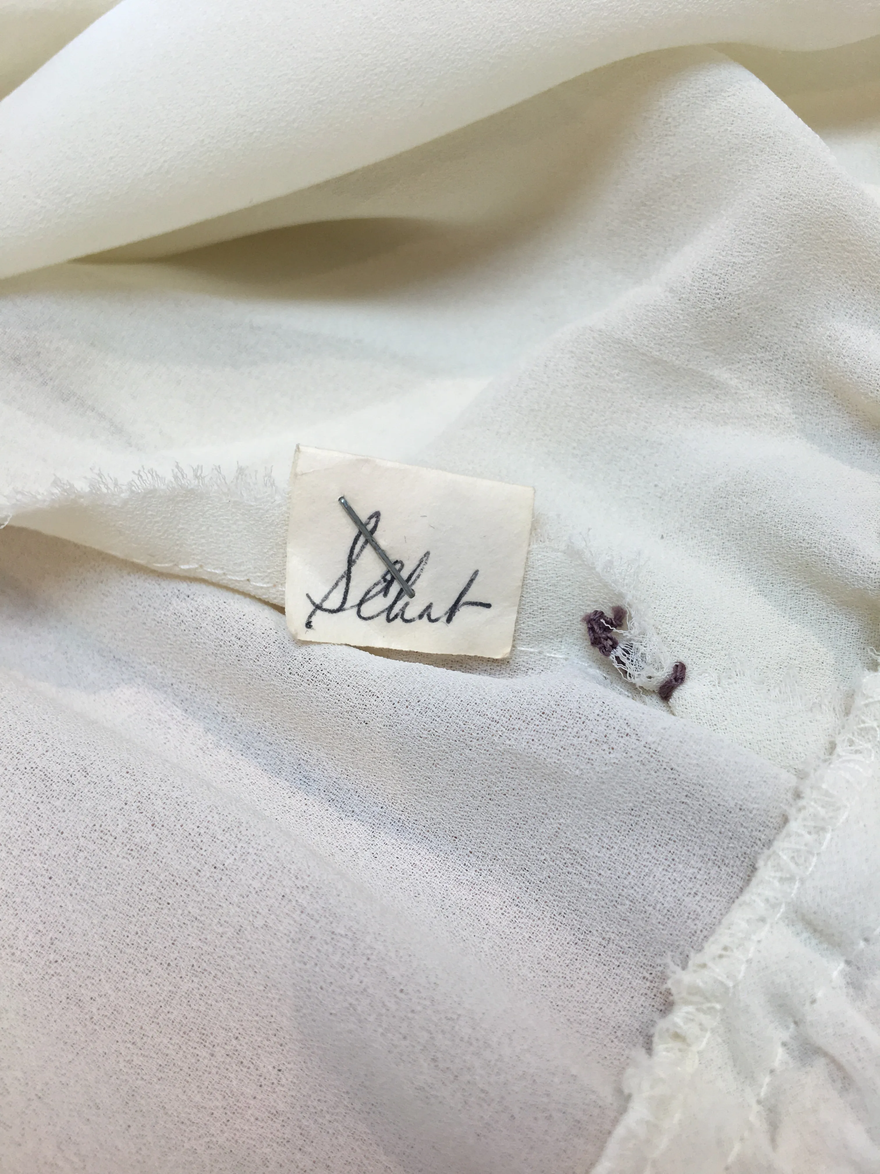 70's SHEER BOLERO WITH LILAC TIE SZ S