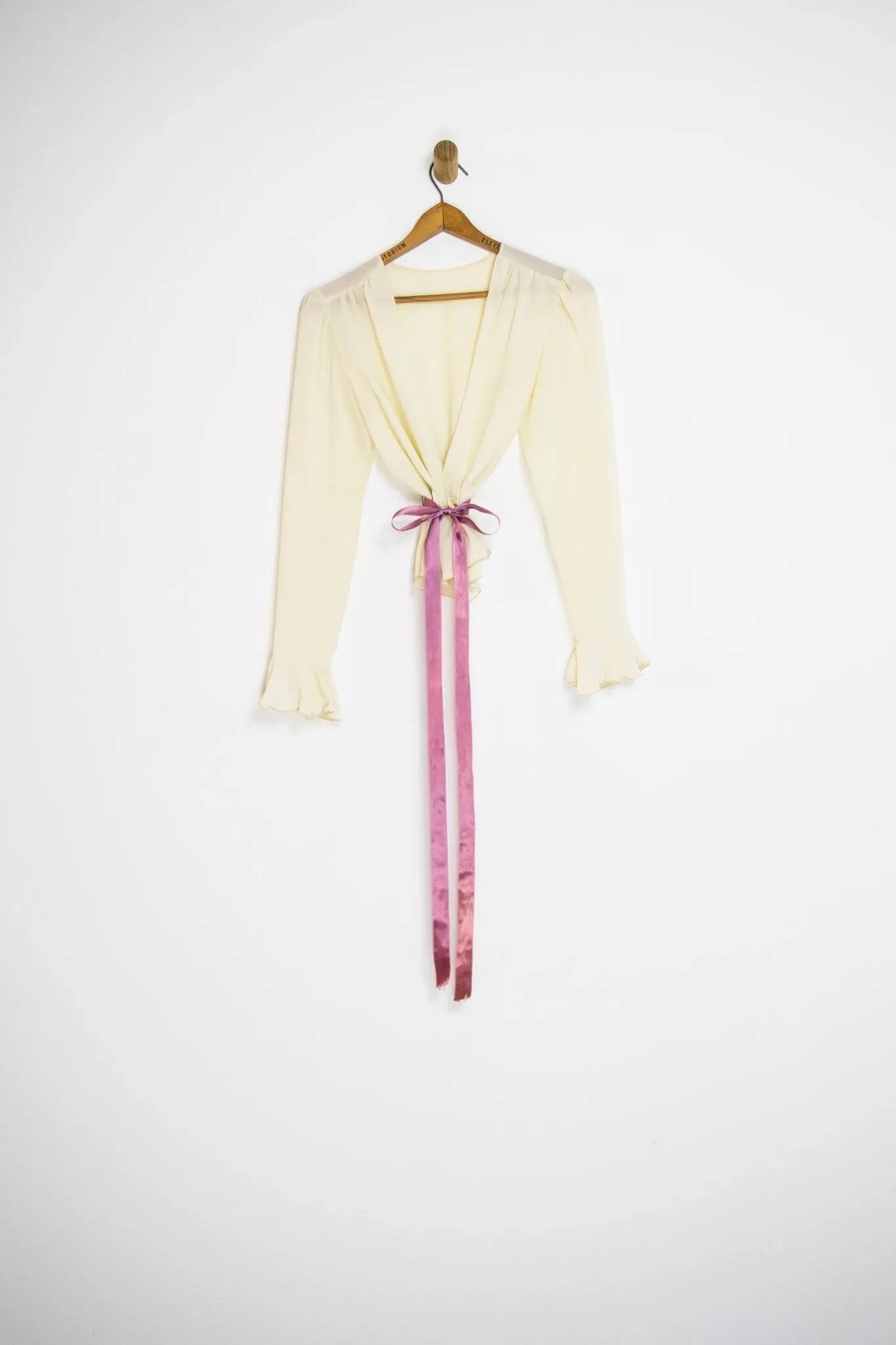 70's SHEER BOLERO WITH LILAC TIE SZ S