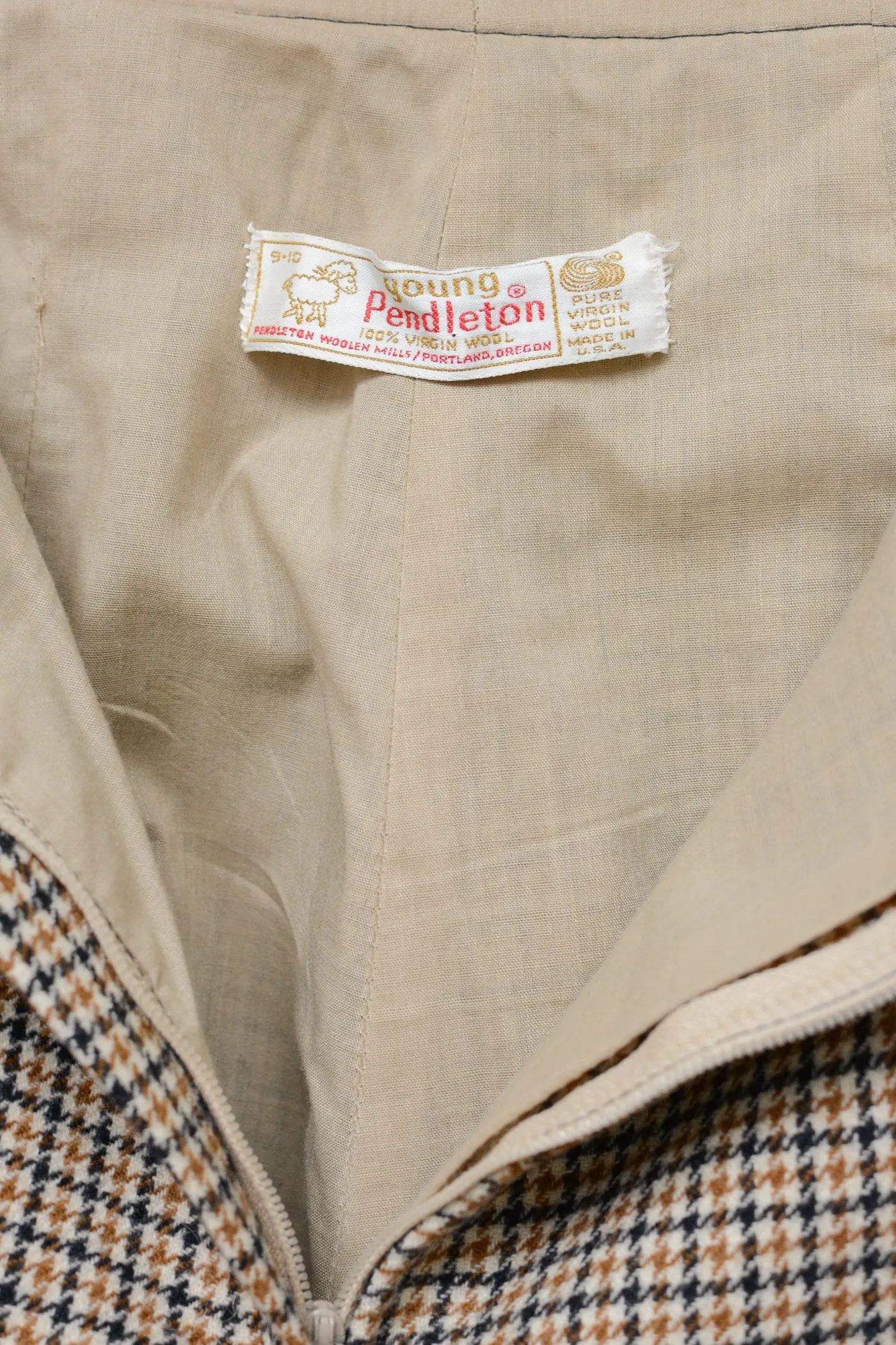 70s Young Pendleton Houndstooth Wool Pants