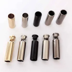7x20mm Metal Cylinder Drawstring Stopper Cord 30 Pack(5 Colors)