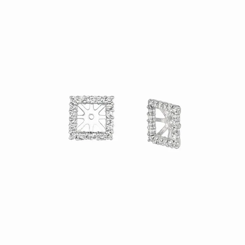8MM SQUARE DIAMOND EARRING JACKETS 14K GOLD (1.01 CTW)