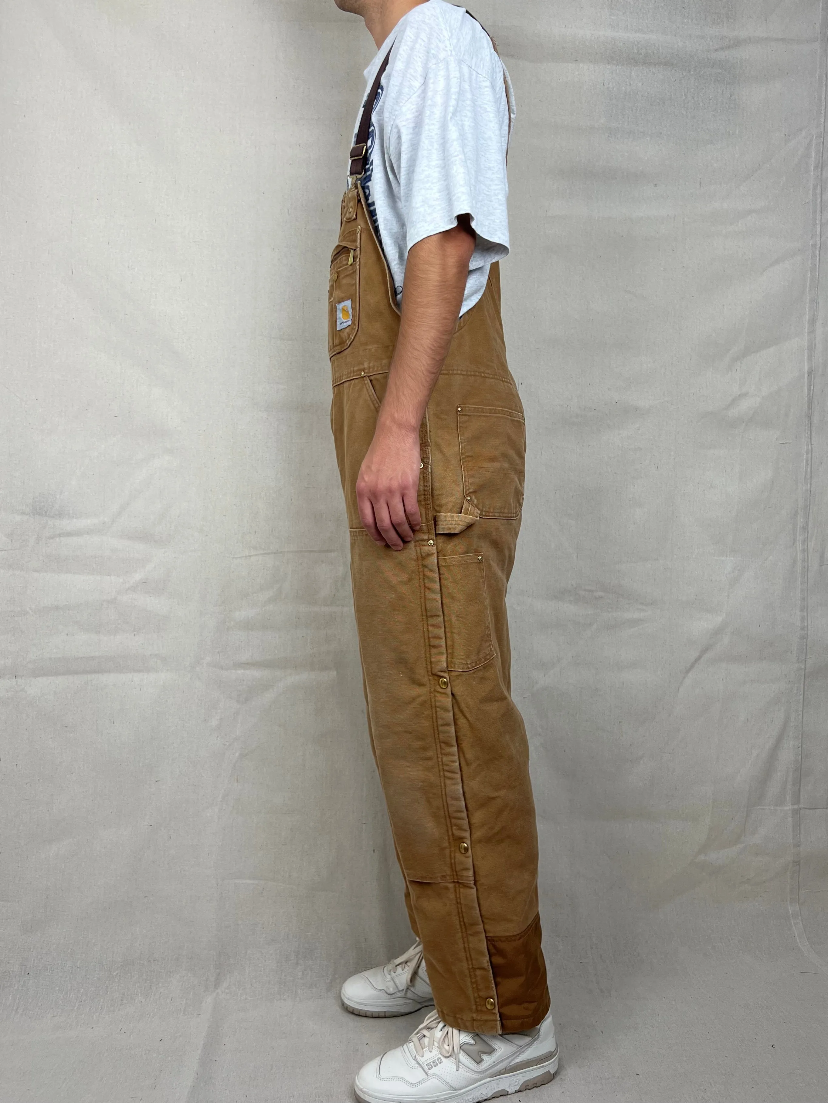 90's Carhartt Heavy Duty Vintage Dungarees/Overalls up to Size 38"