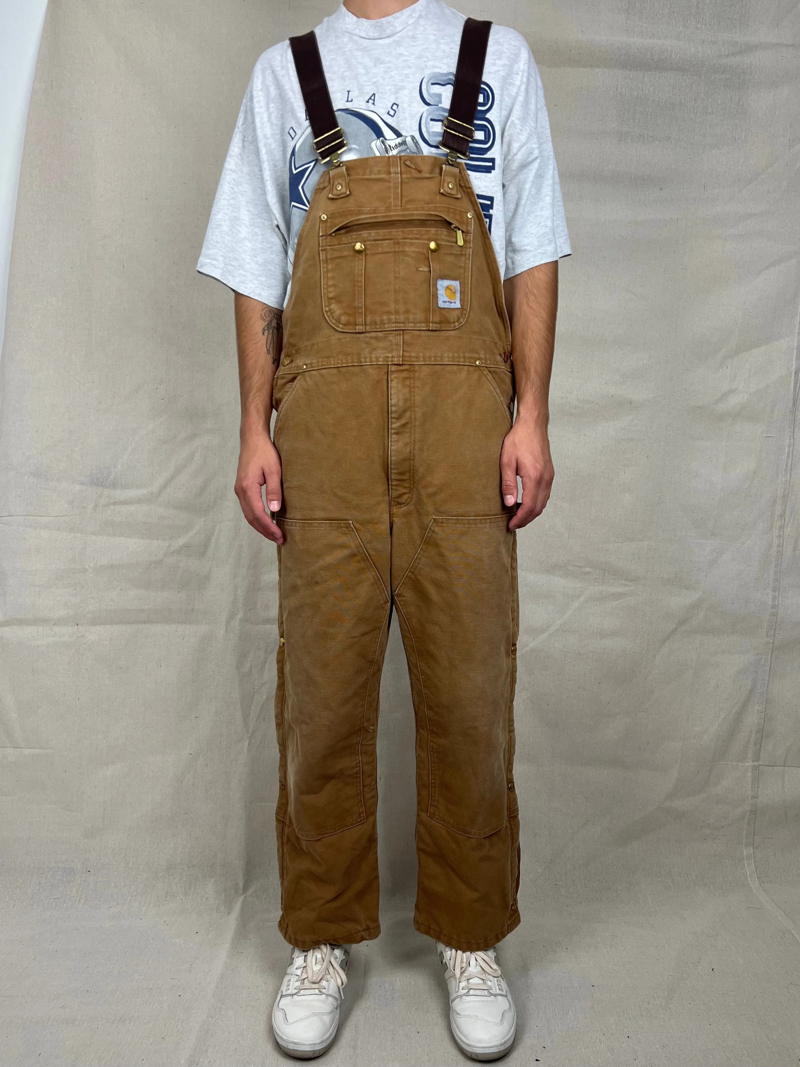 90's Carhartt Heavy Duty Vintage Dungarees/Overalls up to Size 38"