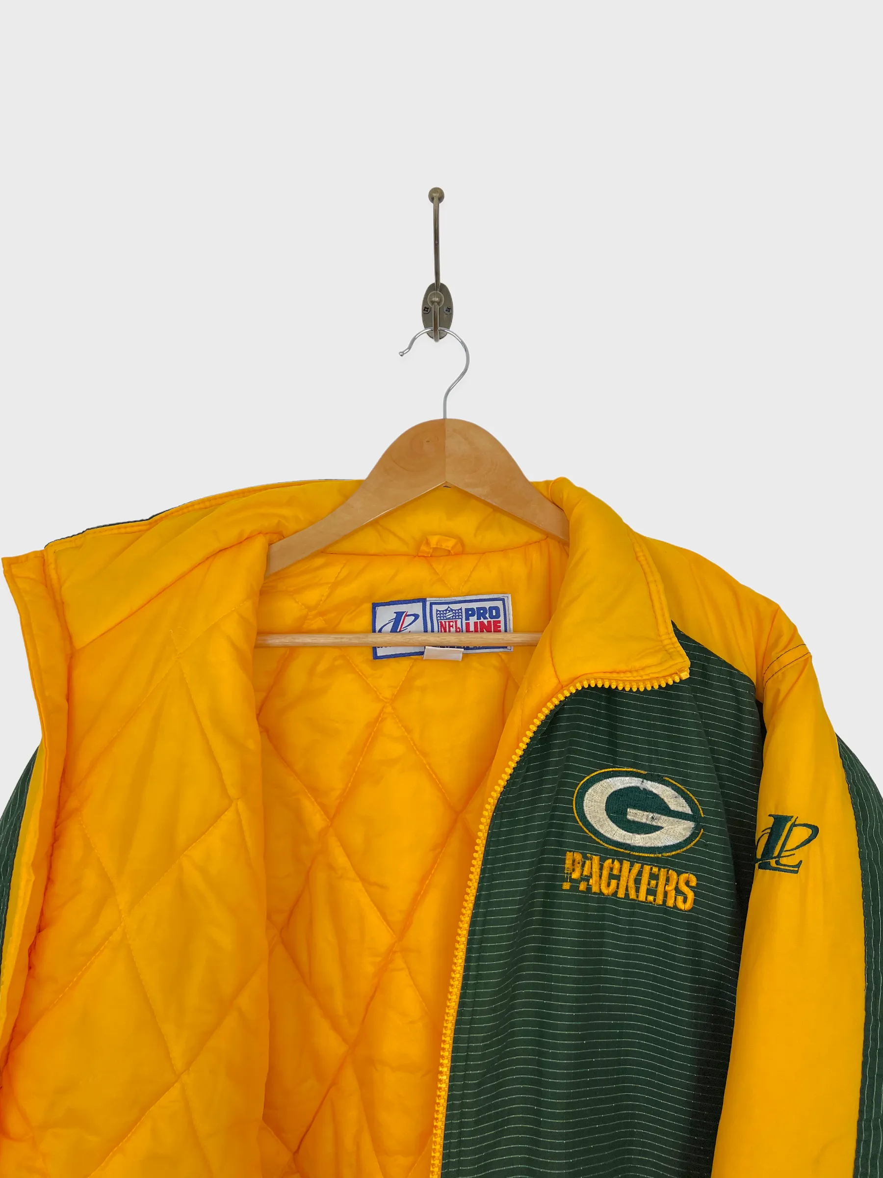 90's Green Bay Packers NFL Embroidered Vintage Puffer Jacket Size 10-12
