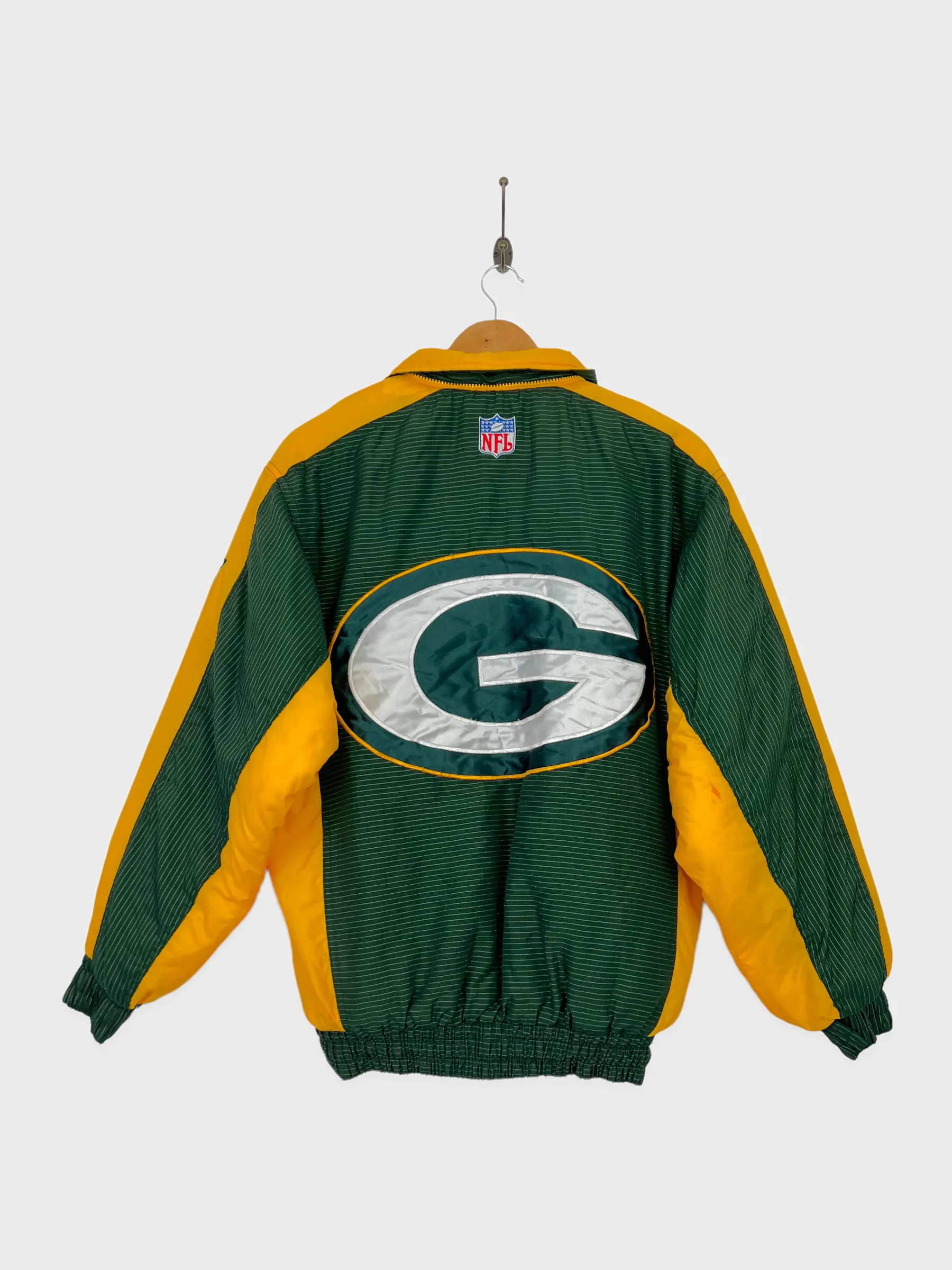 90's Green Bay Packers NFL Embroidered Vintage Puffer Jacket Size 10-12