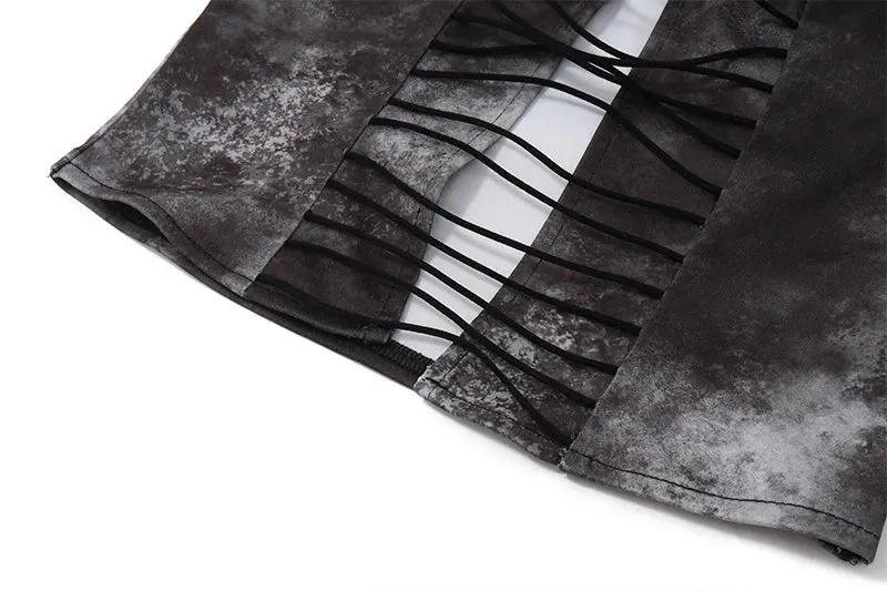 90s Retro Grunge Strapless Crop Top