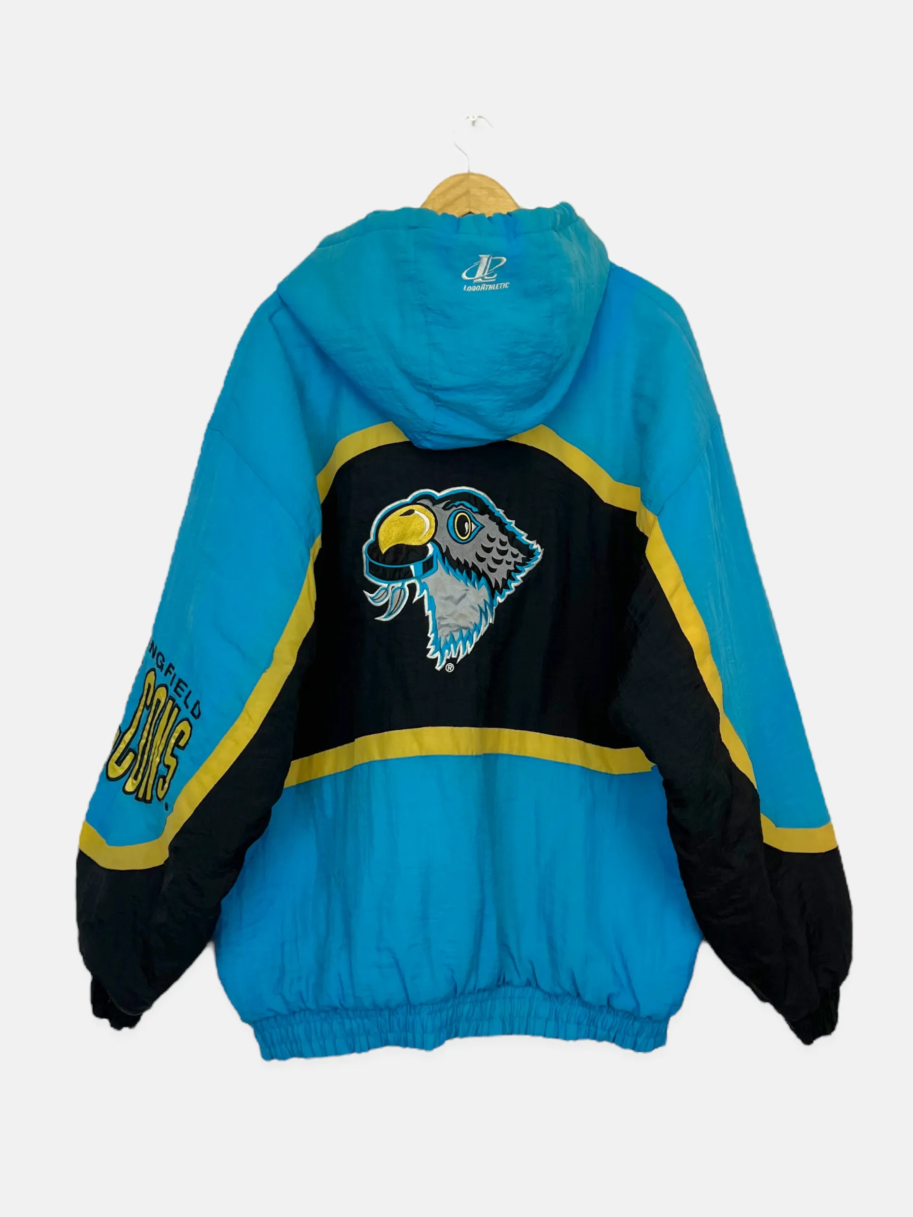 90's Springfield Falcons NHL Embroidered Vintage Puffer Jacket Size XL-2XL