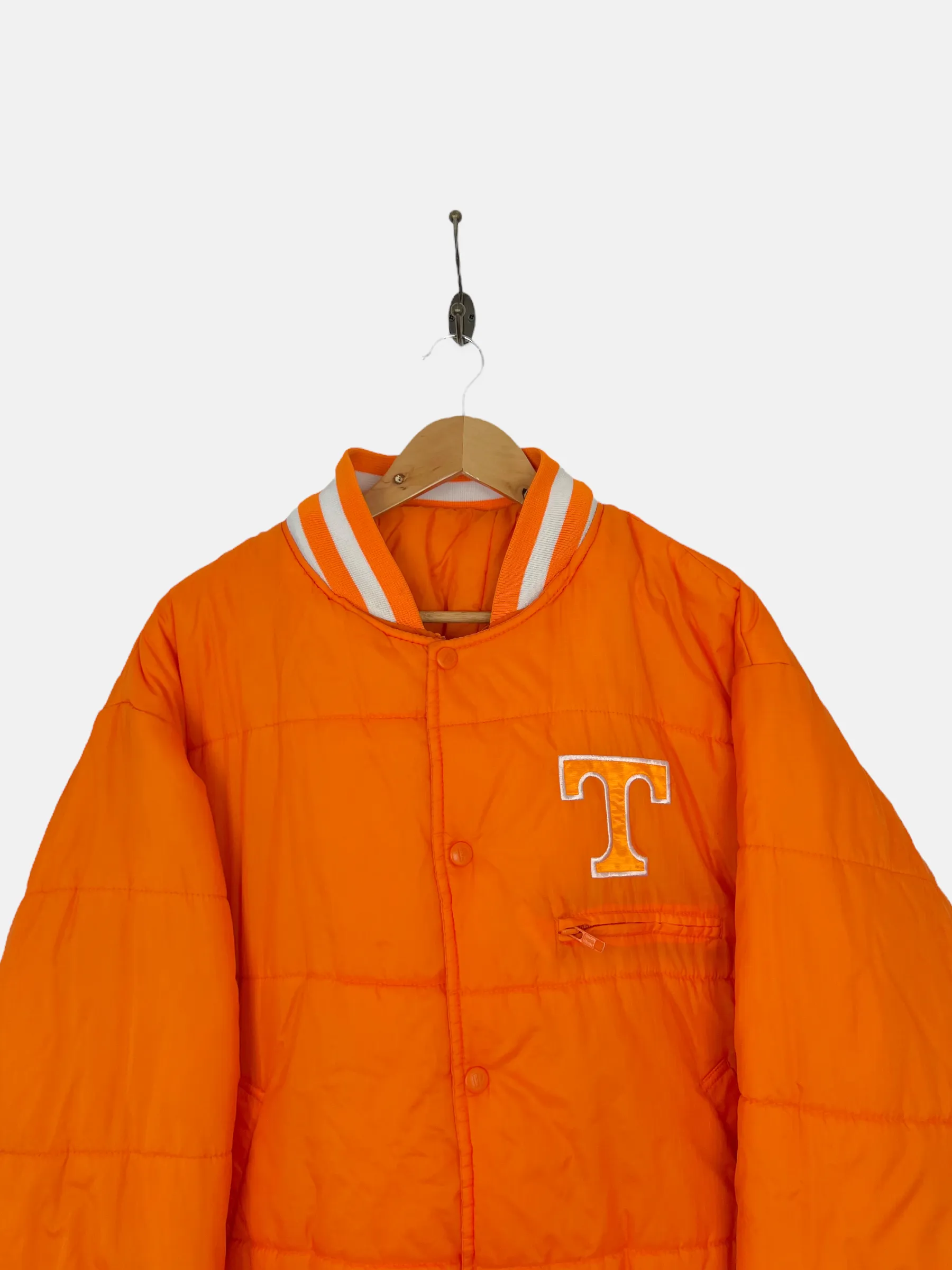 90's Tennessee University Embroidered Reversible Puffer Jacket with Hood Size M-L