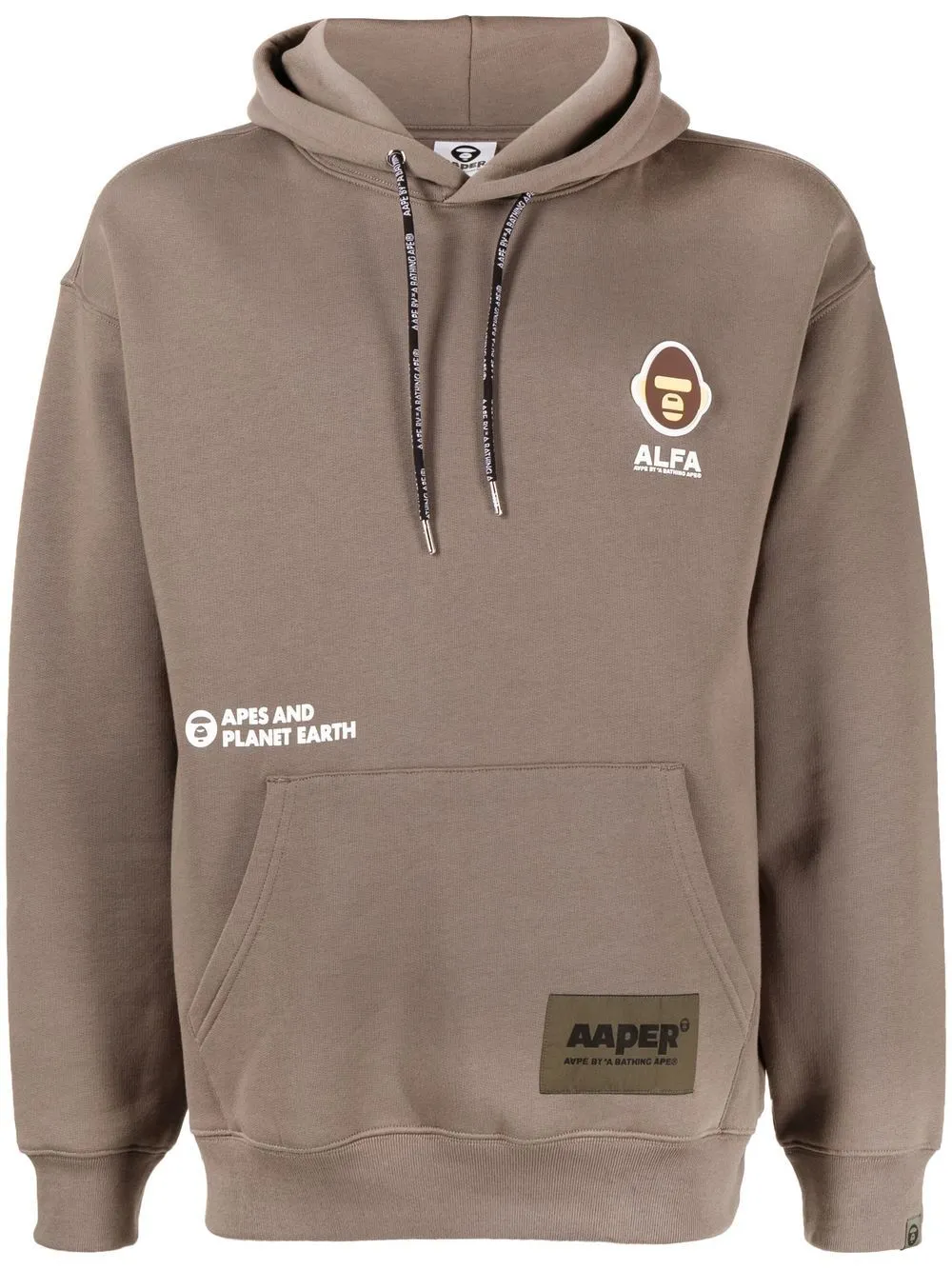 AAPE BY *A BATHING APE® logo-patch drawstring hoodie
