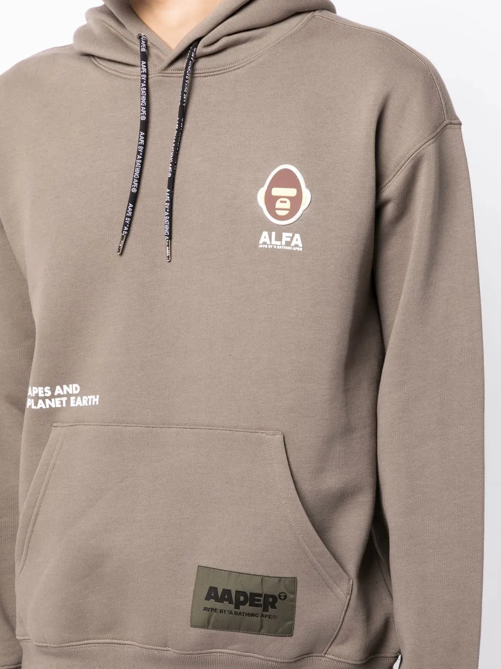 AAPE BY *A BATHING APE® logo-patch drawstring hoodie