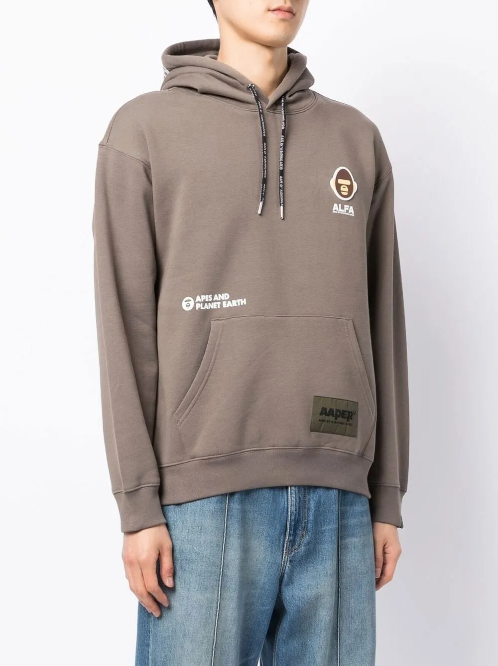 AAPE BY *A BATHING APE® logo-patch drawstring hoodie