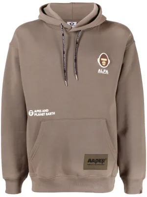 AAPE BY *A BATHING APE® logo-patch drawstring hoodie