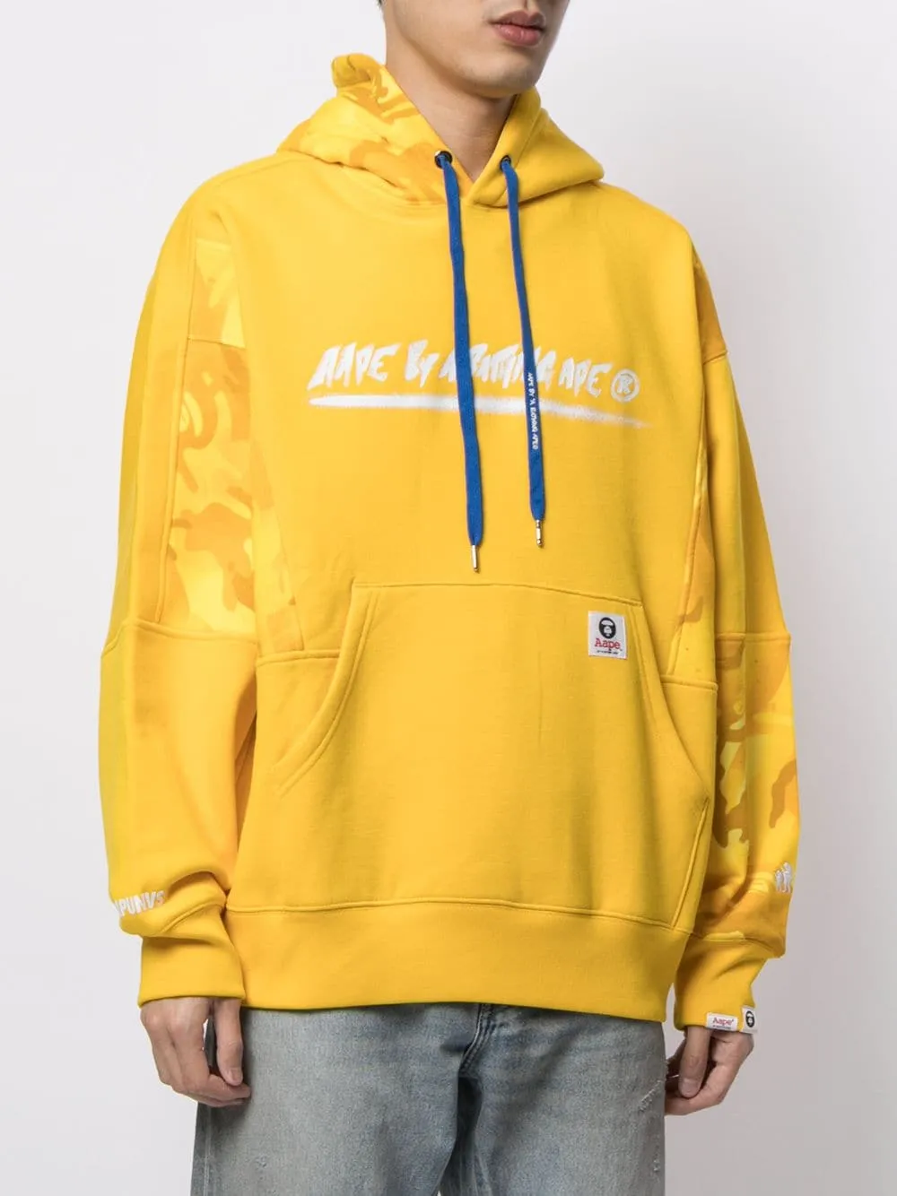 AAPE BY *A BATHING APE® panelled logo-print hoodie