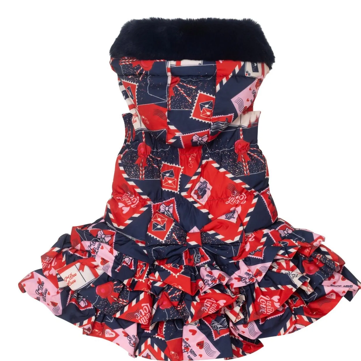 ADee RIRI Navy Envelope Print Gilet W242304