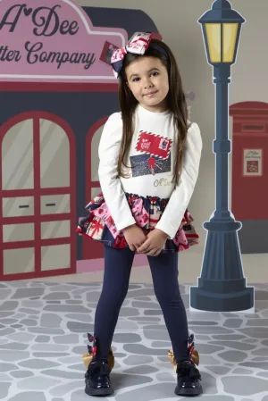 ADee RITA Snow White Envelope Print Legging Set W242510