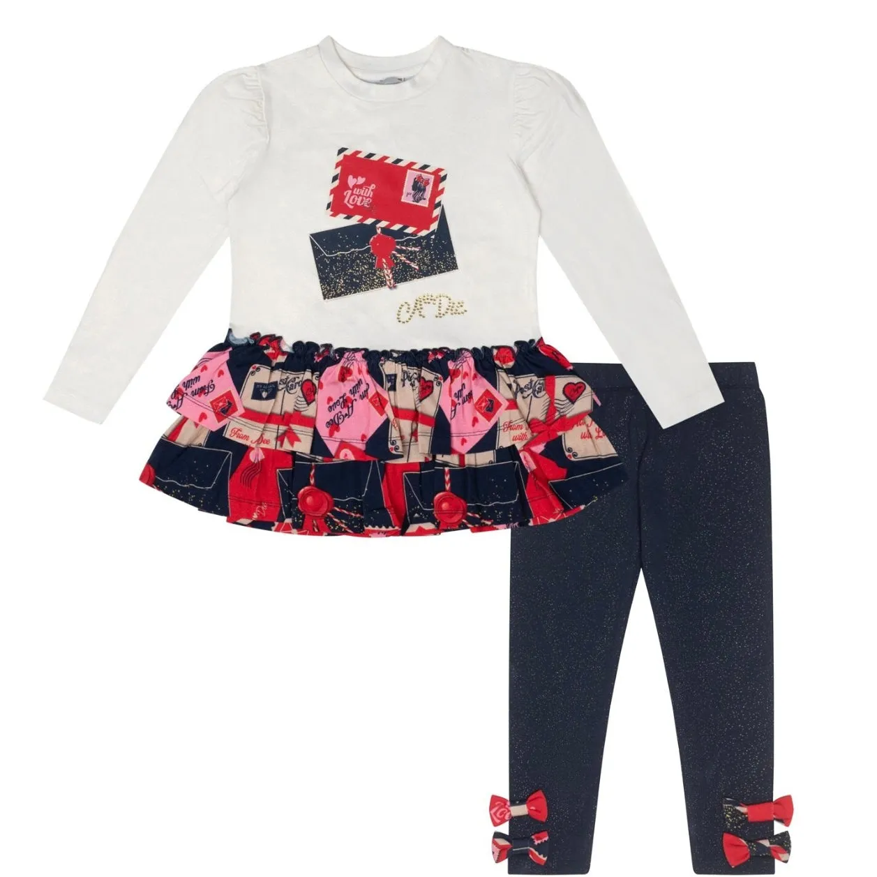 ADee RITA Snow White Envelope Print Legging Set W242510