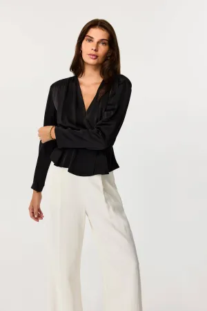 Adeline Silk Peplum Top