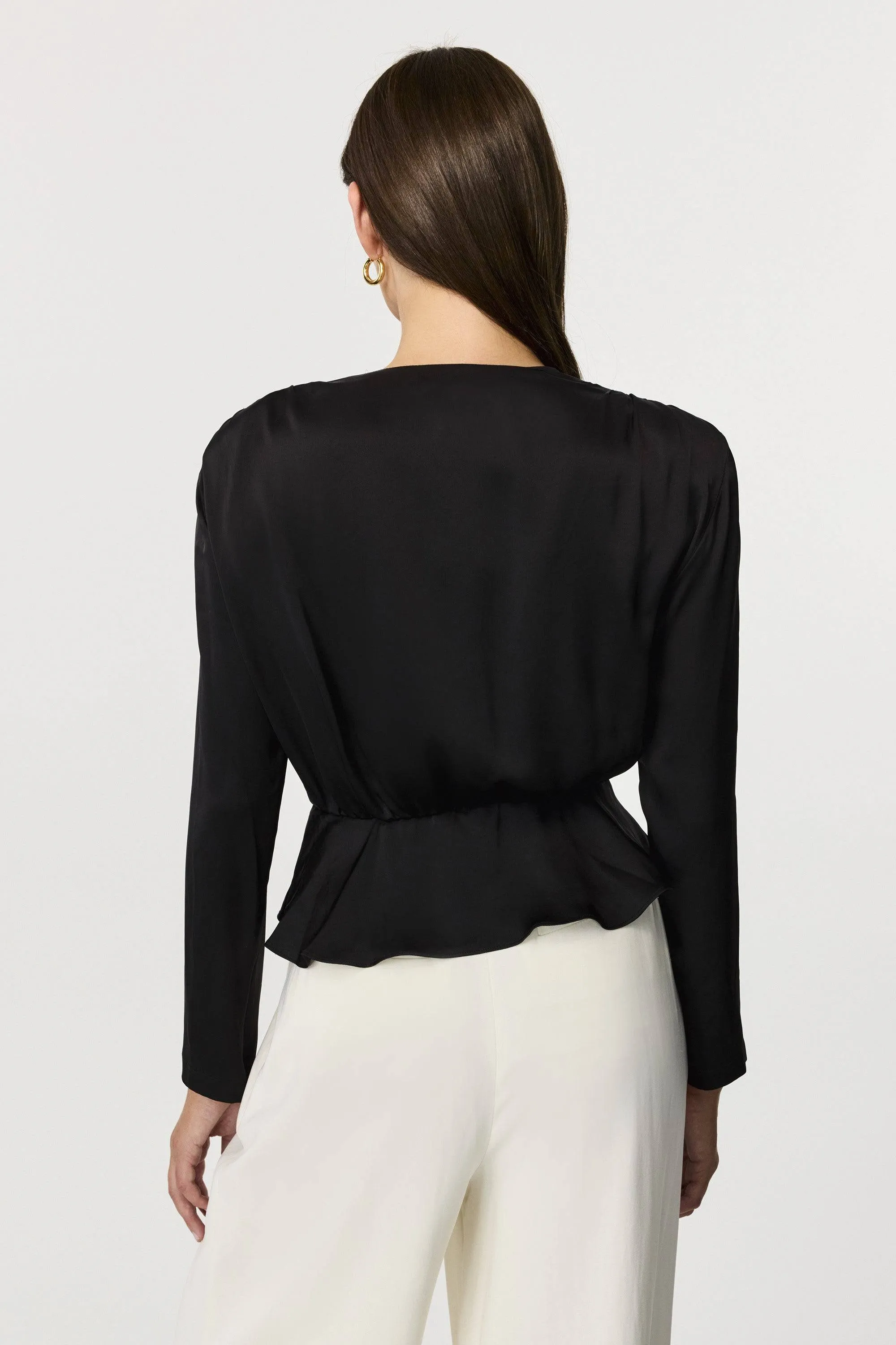 Adeline Silk Peplum Top