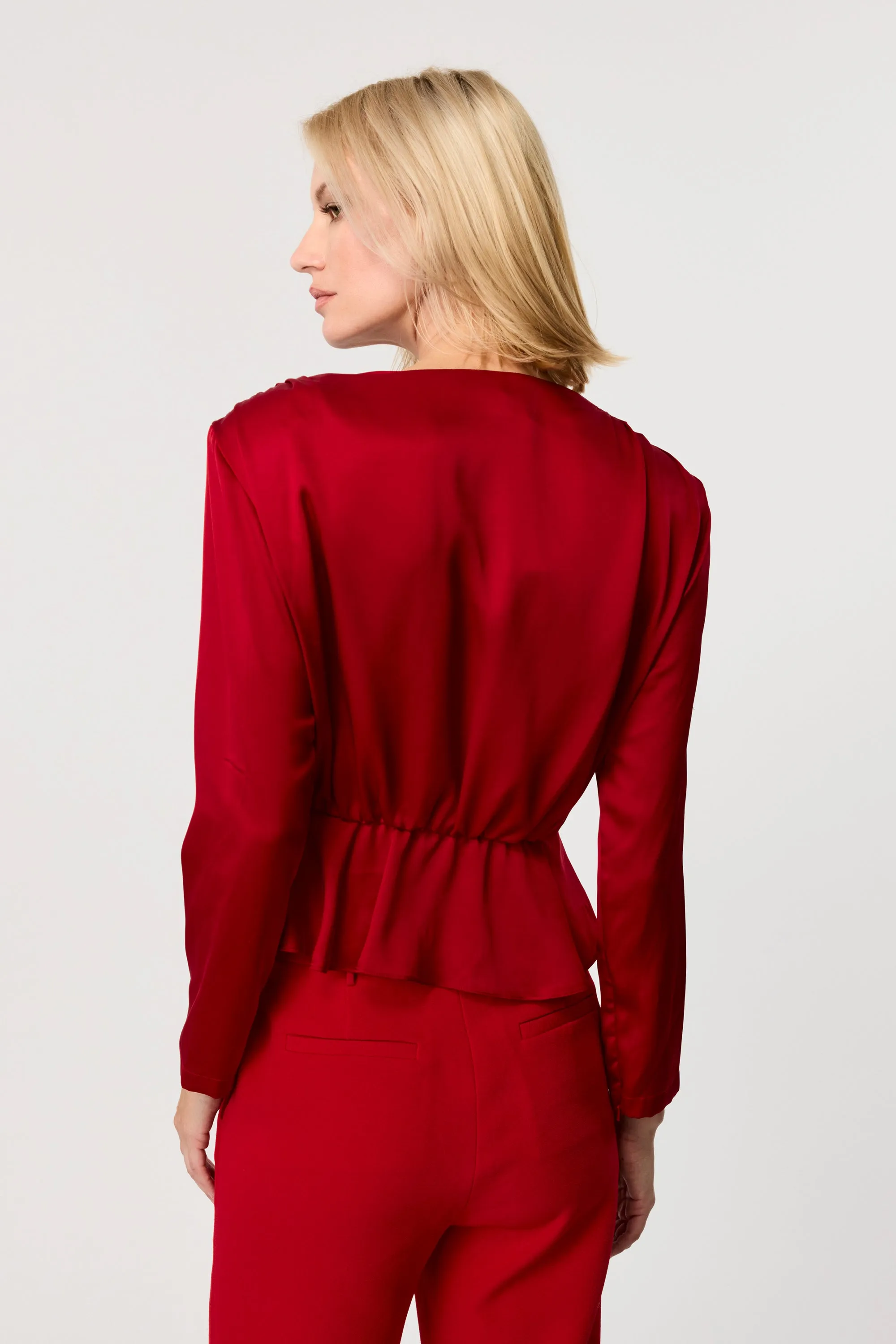 Adeline Silk Peplum Top