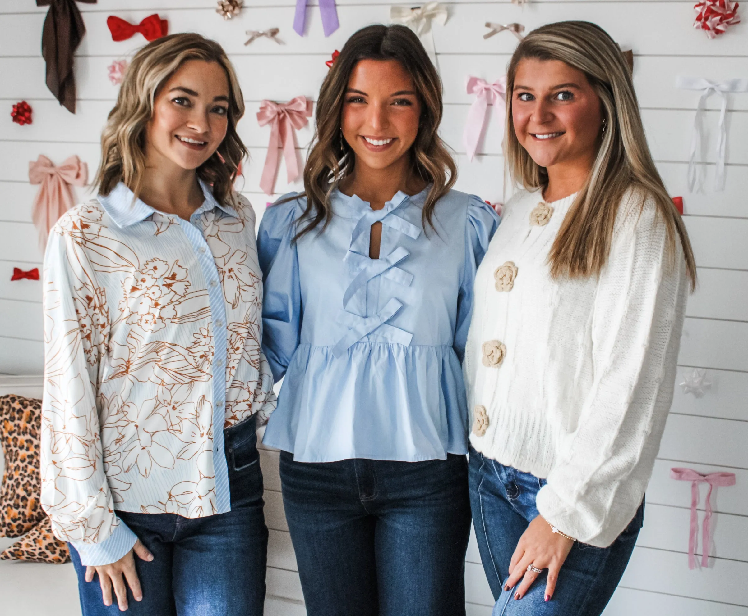 Adore You Bow Peplum Blouse • Blue
