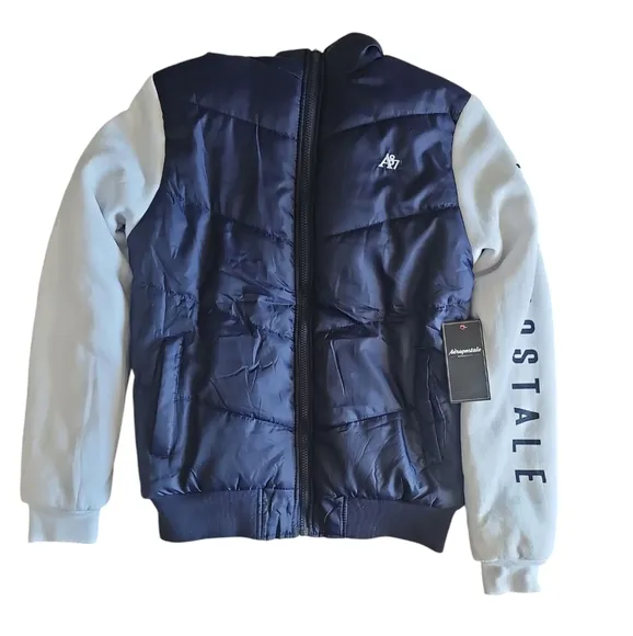 Aeropostale Y2K Inspired Puffer Vest Hooded Sweatshirt Jacket Navy Blue NWT SzS