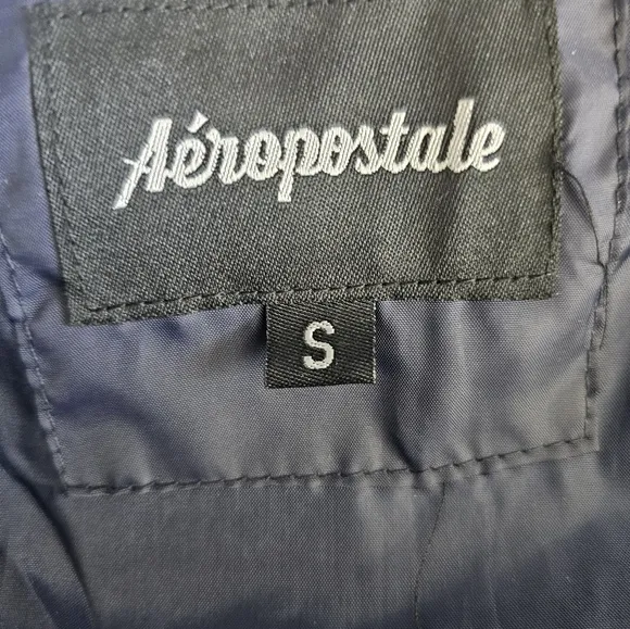Aeropostale Y2K Inspired Puffer Vest Hooded Sweatshirt Jacket Navy Blue NWT SzS