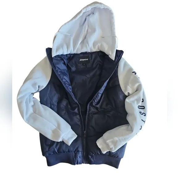 Aeropostale Y2K Inspired Puffer Vest Hooded Sweatshirt Jacket Navy Blue NWT SzS