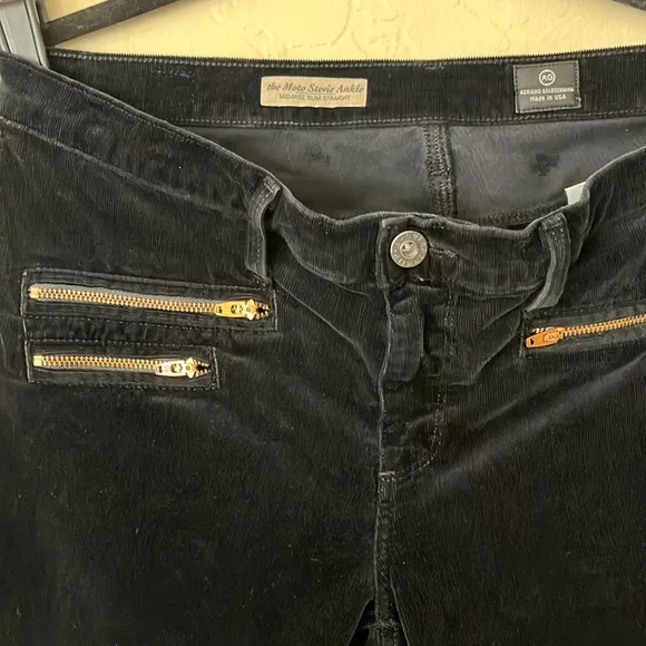 AG Adriano Goldschmied The Moto Stevie Ankle Midrise Straight Corduroy Pant- 31