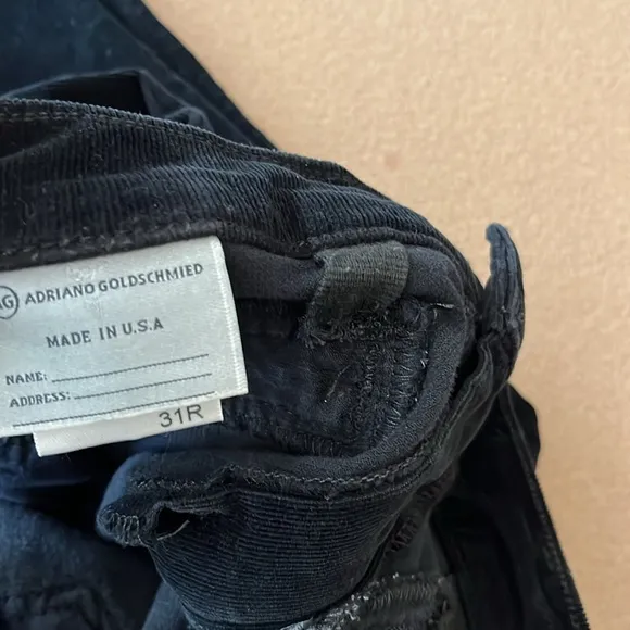 AG Adriano Goldschmied The Moto Stevie Ankle Midrise Straight Corduroy Pant- 31