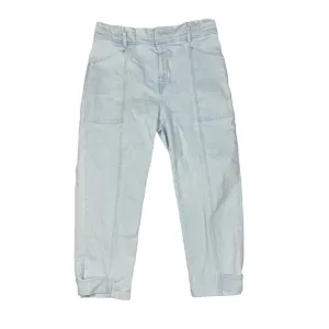 A.L.C. Light Bleached Wash High Rise Button Cuff Straight Leg Jeans