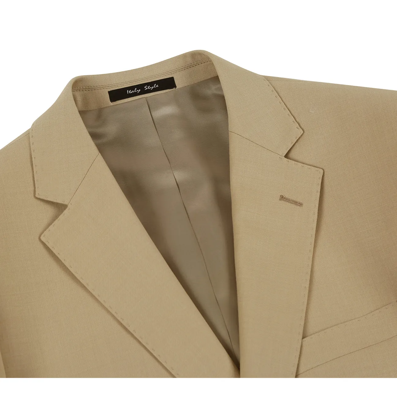 Alessandro Vitello by Renoir Tan 2-Piece Slim Fit Notch Lapel Wool Suit 508-4