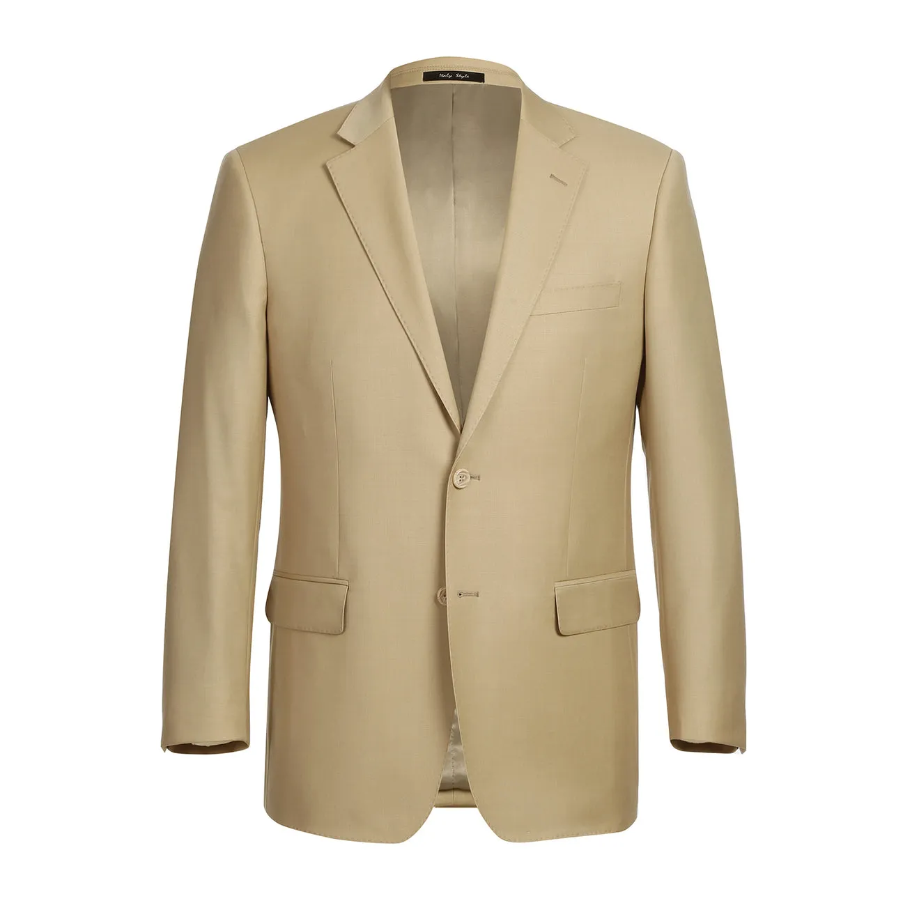 Alessandro Vitello by Renoir Tan 2-Piece Slim Fit Notch Lapel Wool Suit 508-4